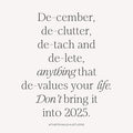 Decluttering in December