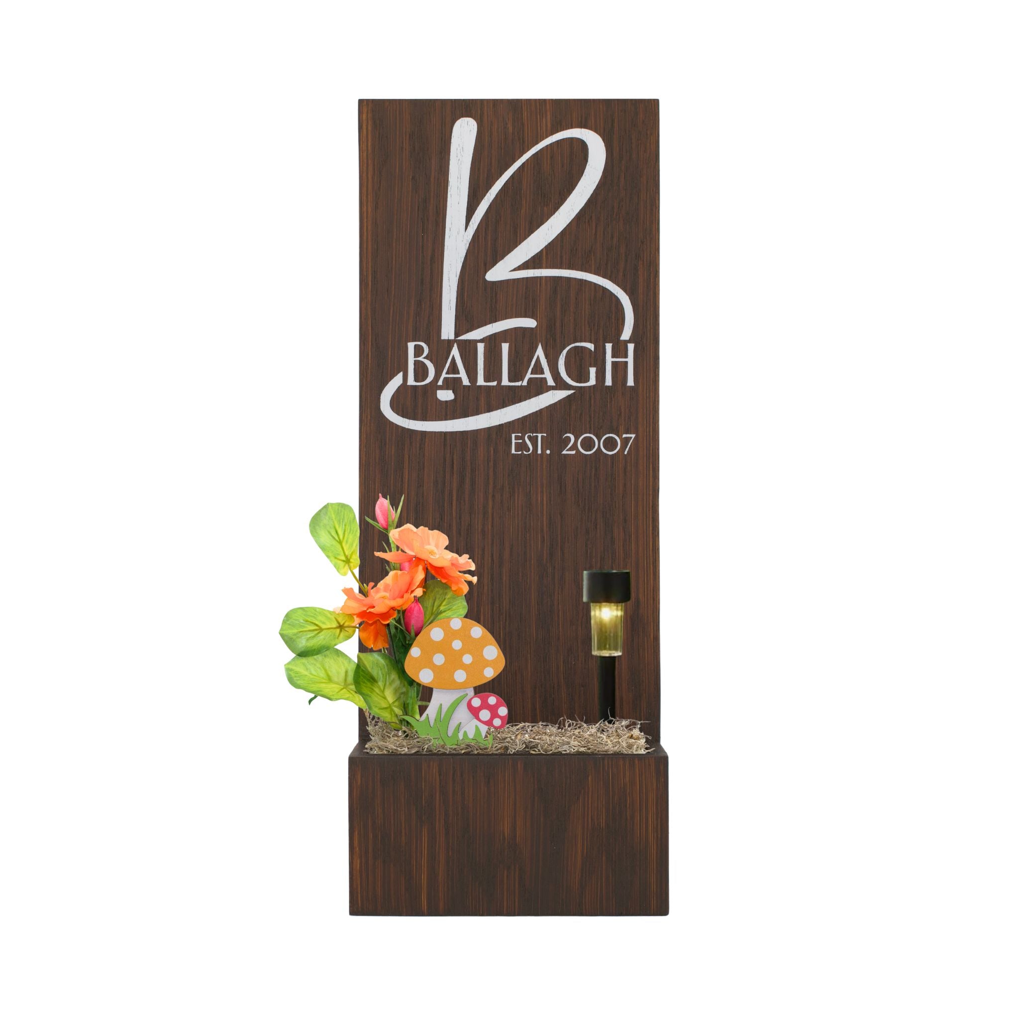 Vertical Custom House Sign with Refillable Box