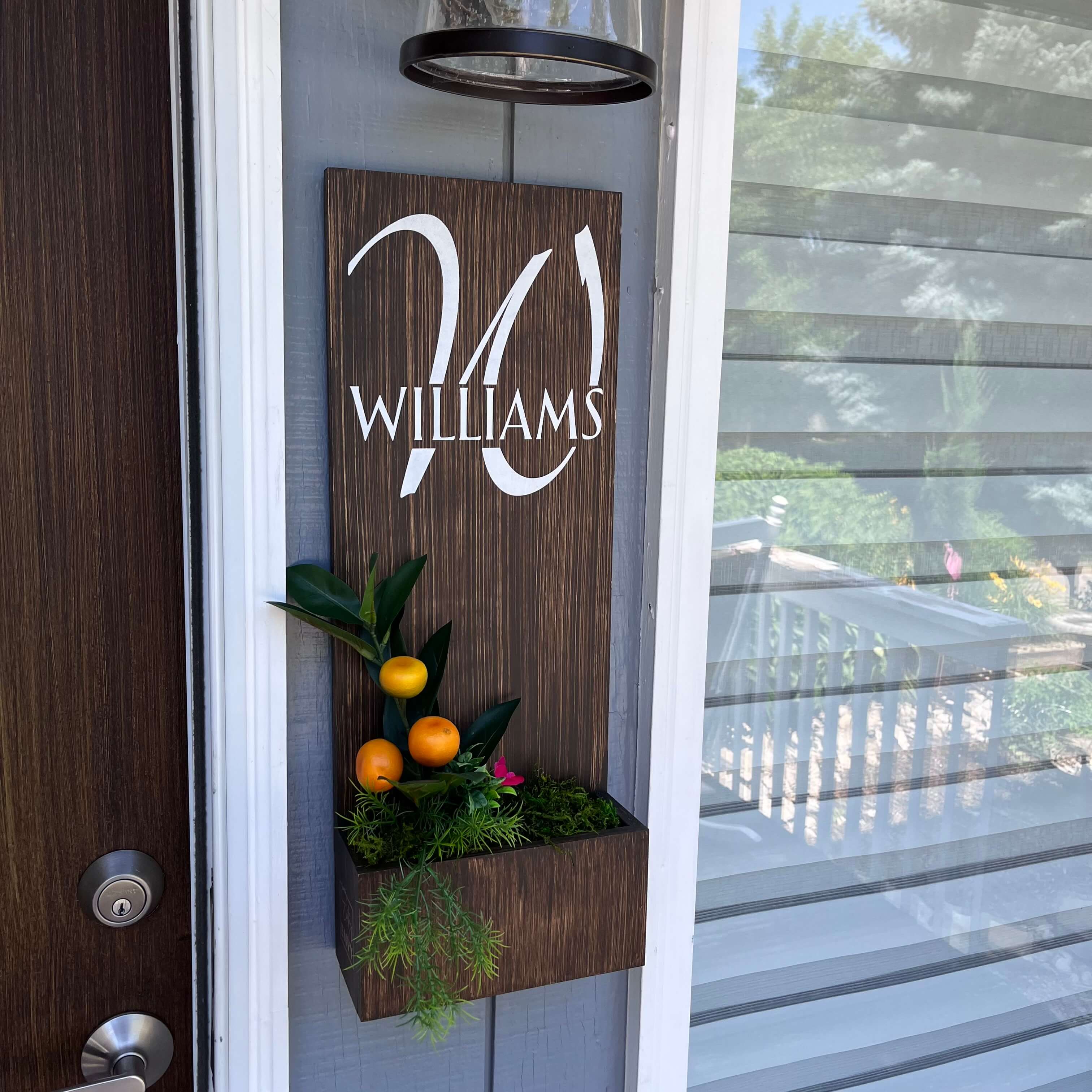 Vertical Custom House Sign with Refillable Box