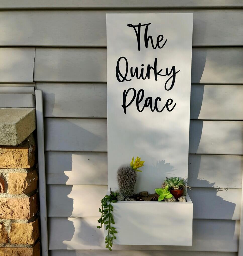 Vertical Custom House Sign with Refillable Box