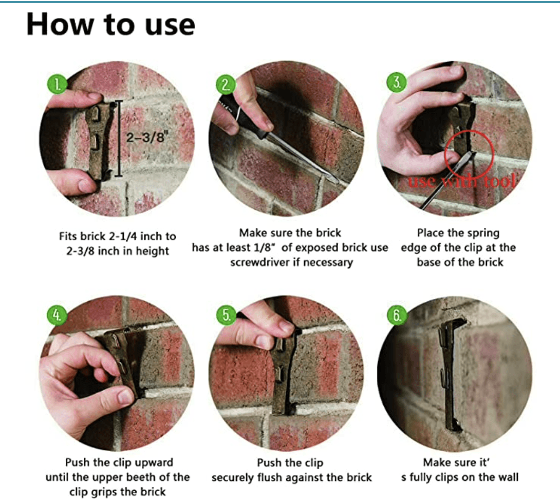 Brick Clips (with wire installed on back of sign)