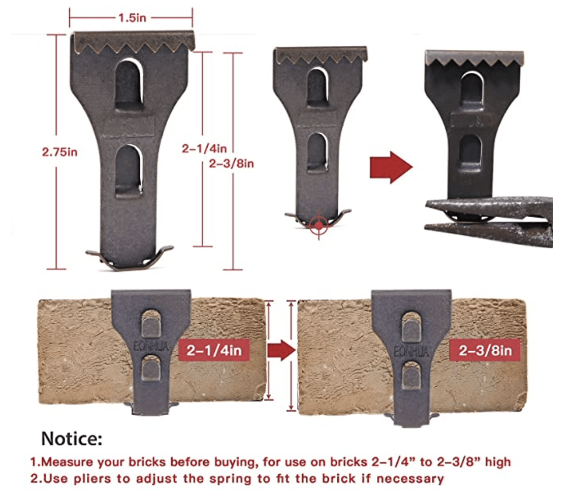 Brick Clips (with wire installed on back of sign)