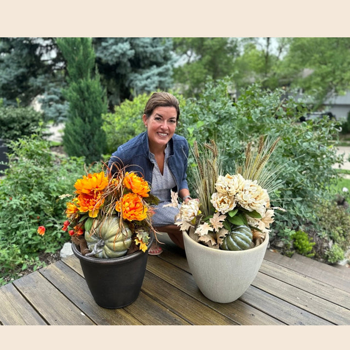 How to Update Your Fall Planters with Beautiful Artificial Flowers & Decor