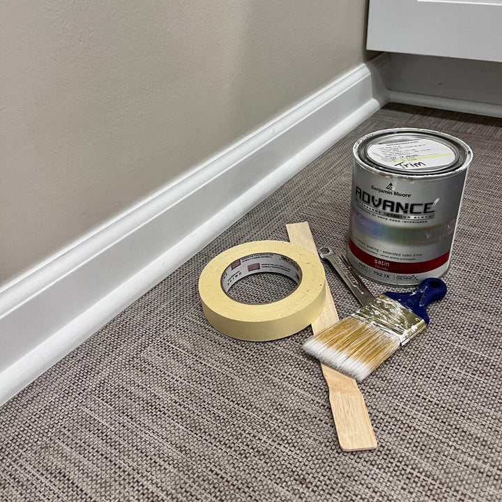 paint supplies to repaint your trim like a pro with instructional how to video full of tips and tricks by Jennifer Lea with Entry Envy