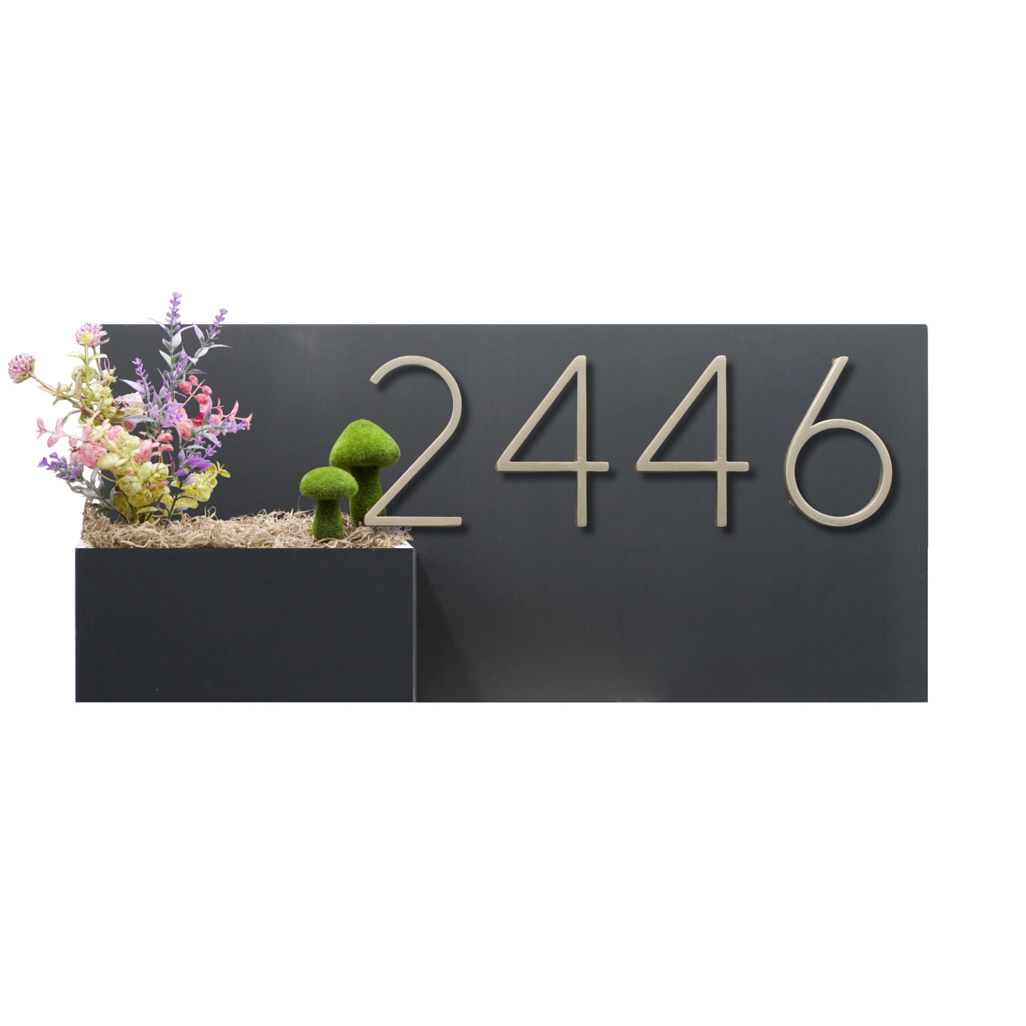 Horizontal House Number Sign with Refillable Box