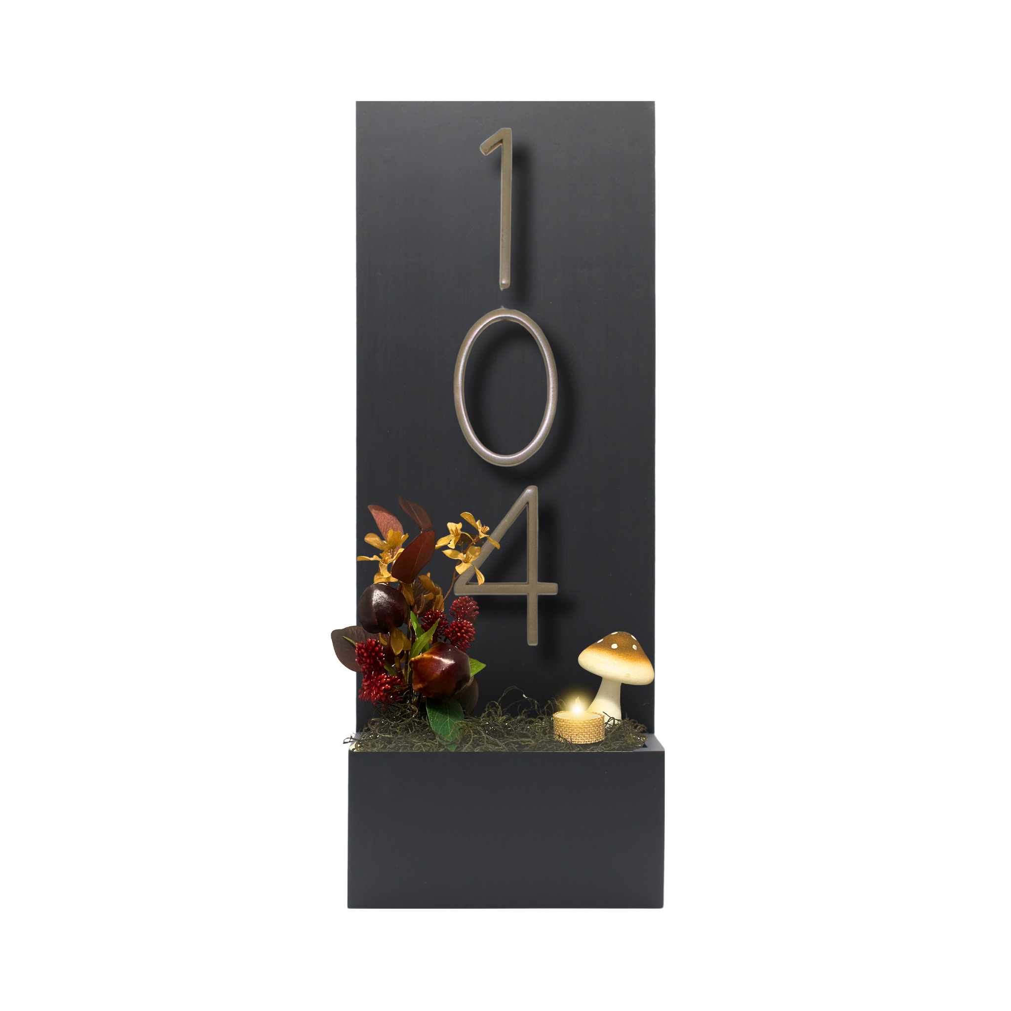 Vertical House Number Sign with Refillable Box