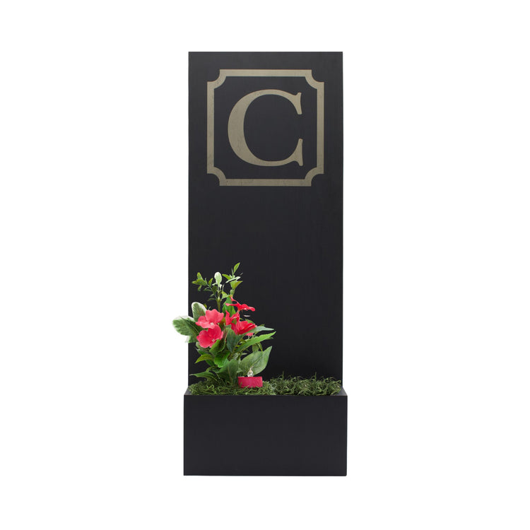 Vertical Custom House Sign with Last Name or Greeting and Planter Box ...