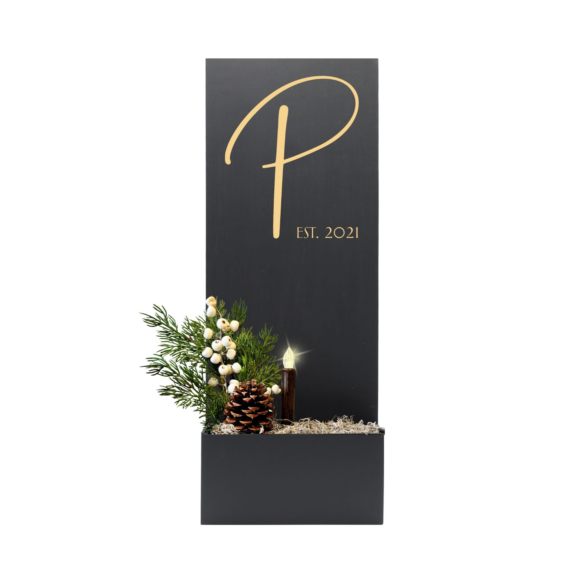 Vertical Custom House Sign with Refillable Box