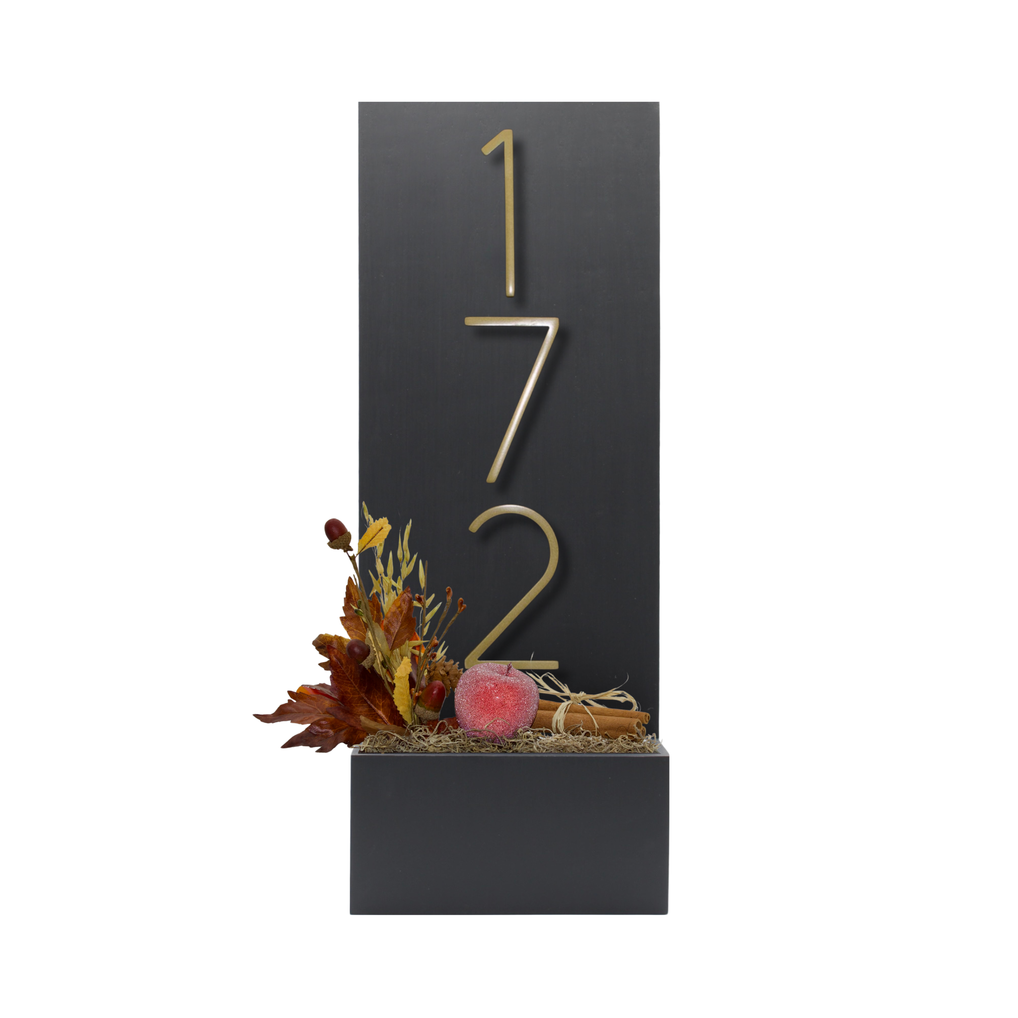 Vertical House Number Sign with Refillable Box