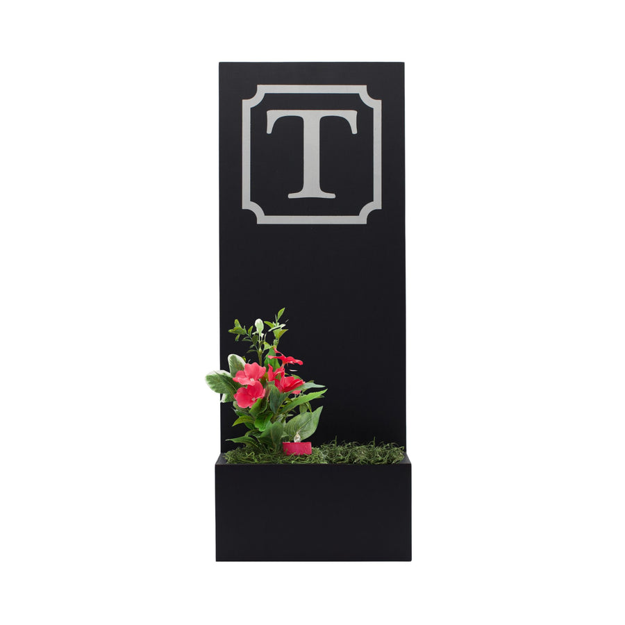 Vertical Custom House Sign with Last Name or Greeting and Planter Box ...