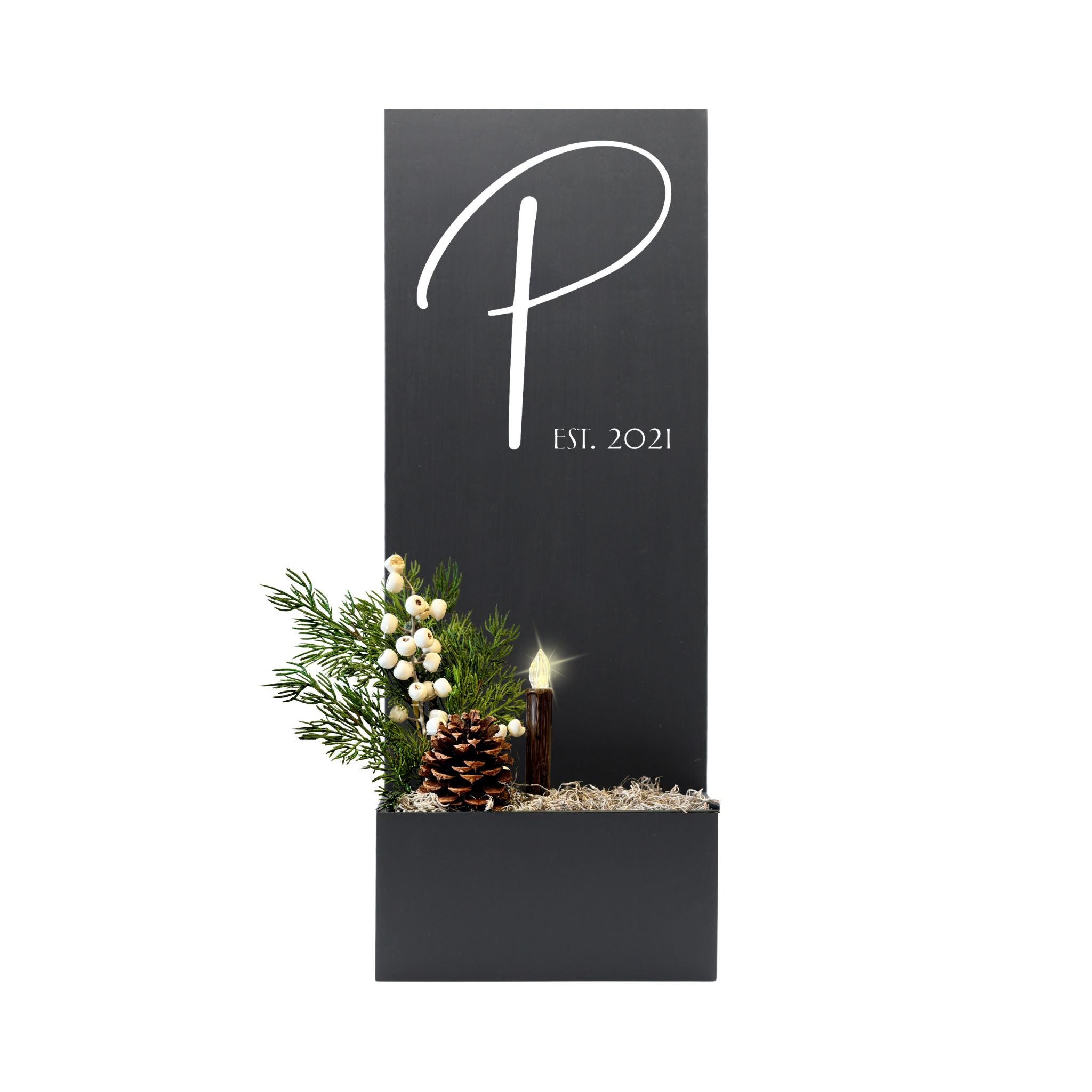 Vertical Custom House Sign with Refillable Box