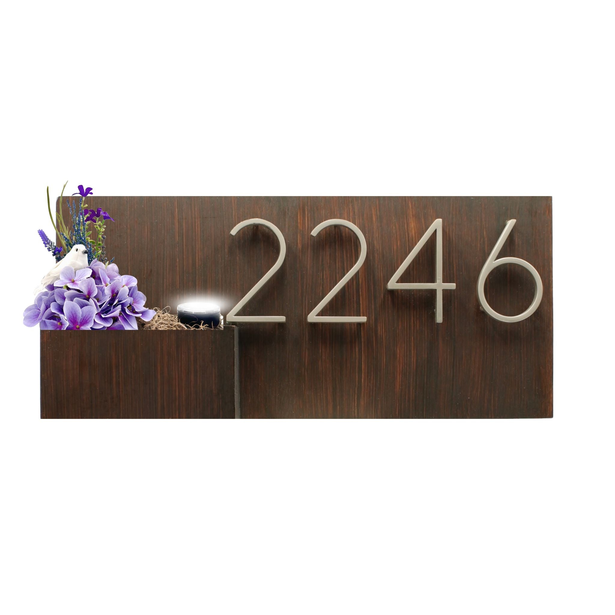 Horizontal House Number Sign with Refillable Box