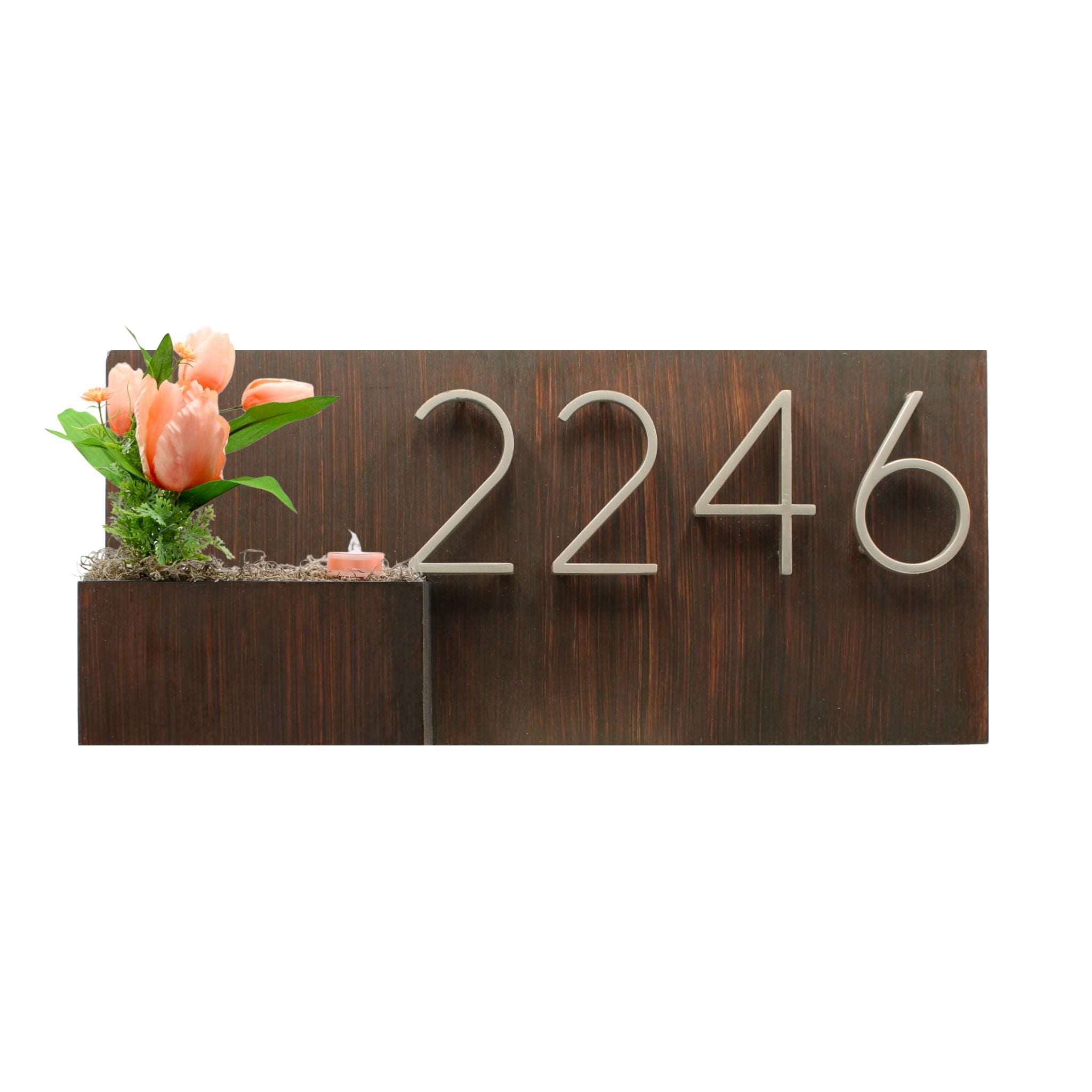 Horizontal House Number Sign with Refillable Box