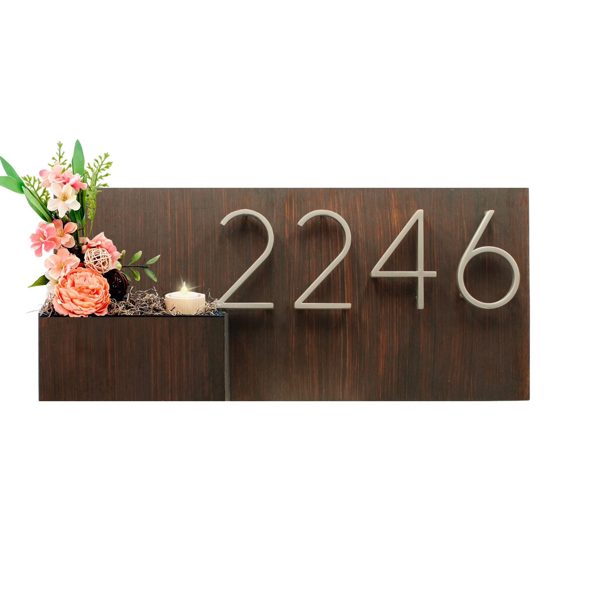 Horizontal House Number Sign with Refillable Box
