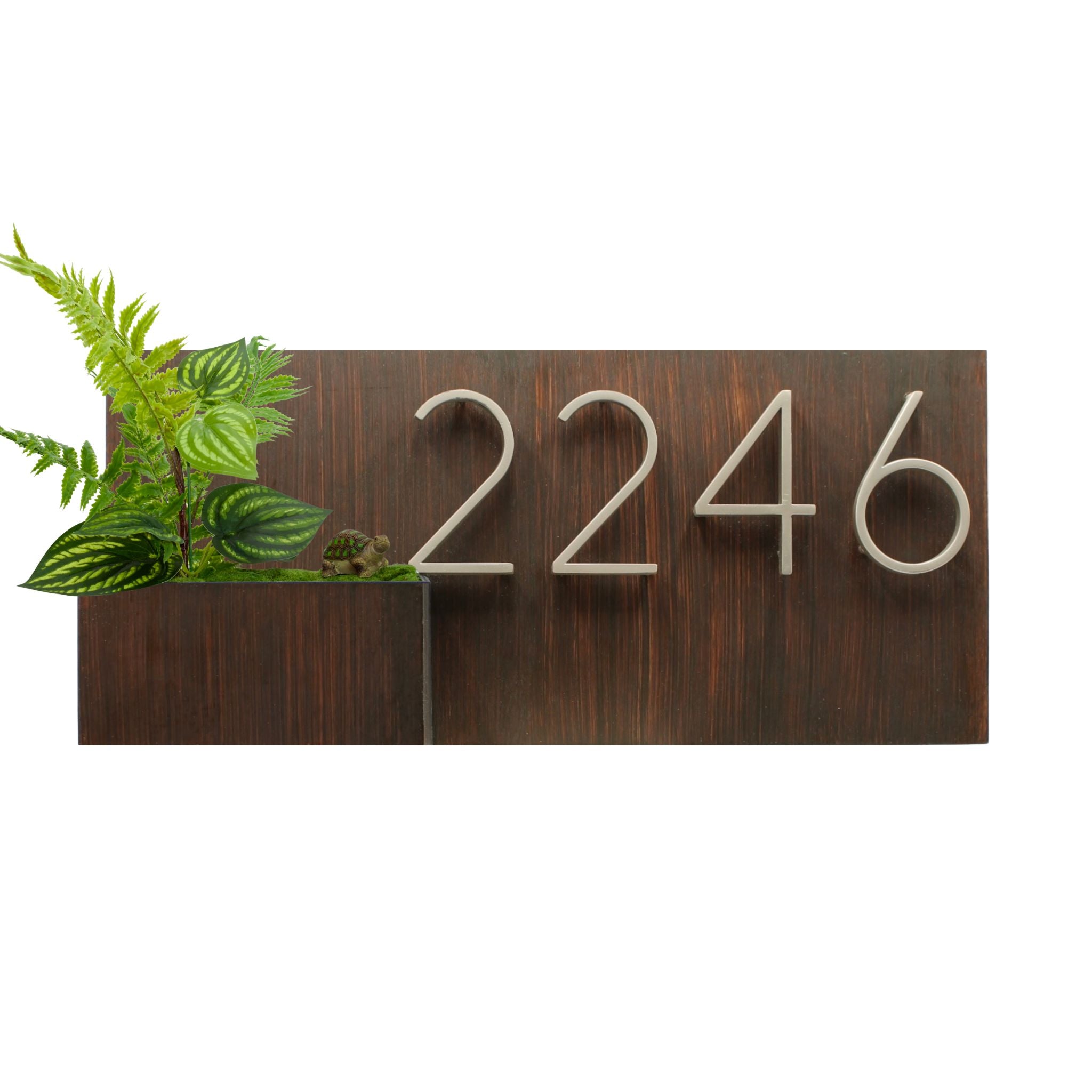 Horizontal House Number Sign with Refillable Box