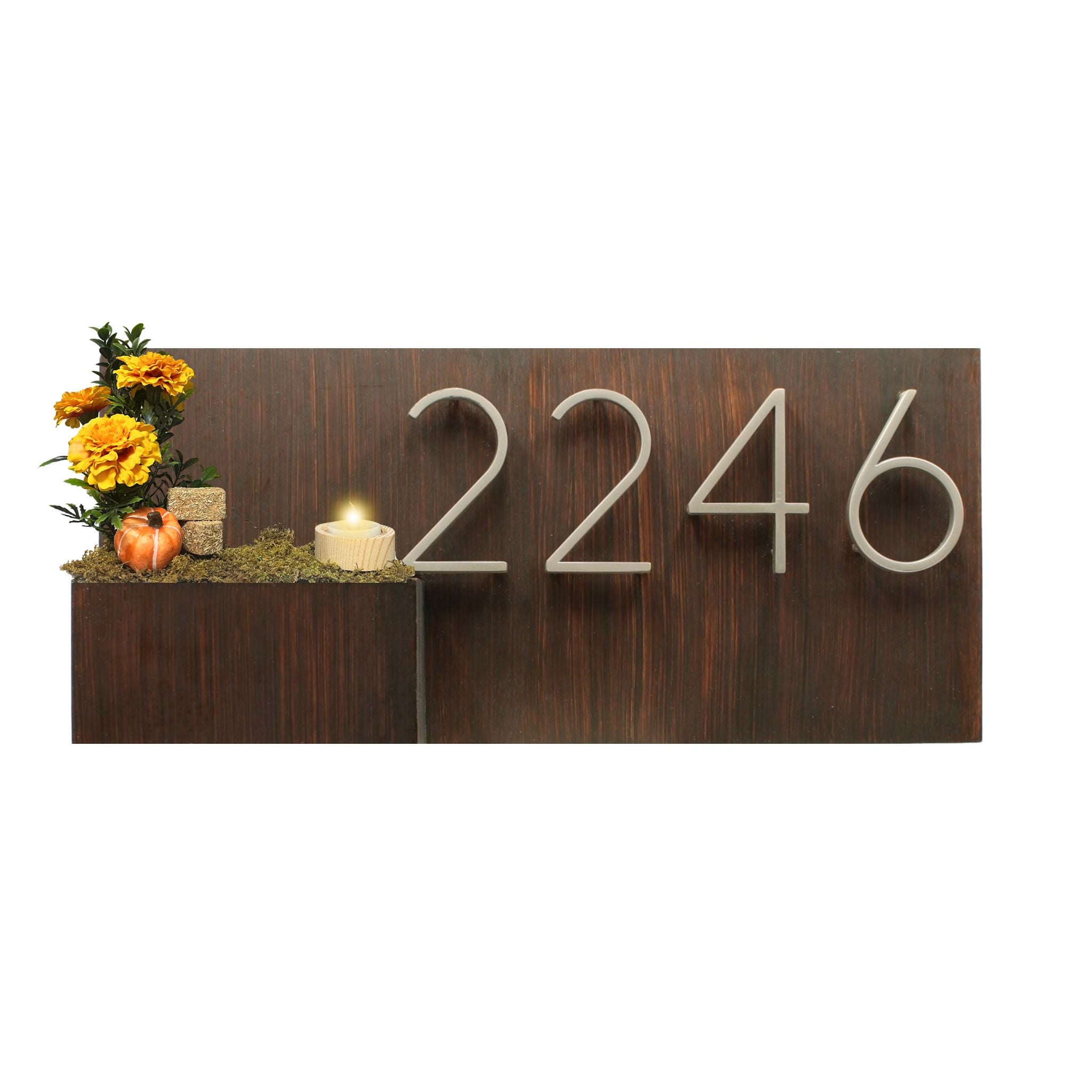 Horizontal House Number Sign with Refillable Box