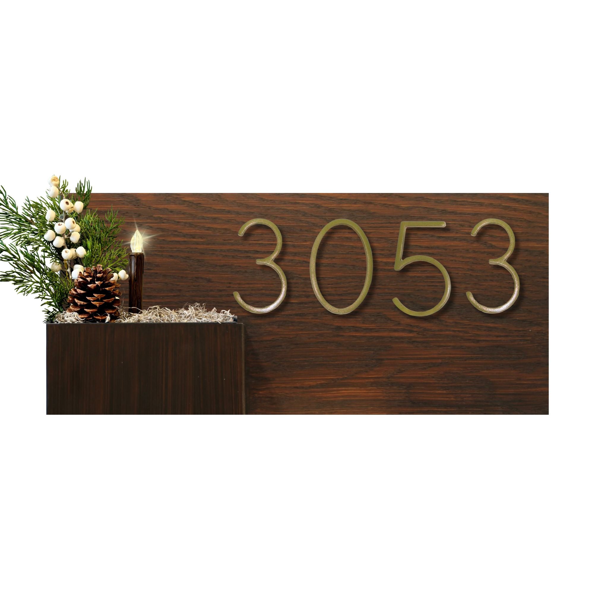 Horizontal House Number Sign with Refillable Box