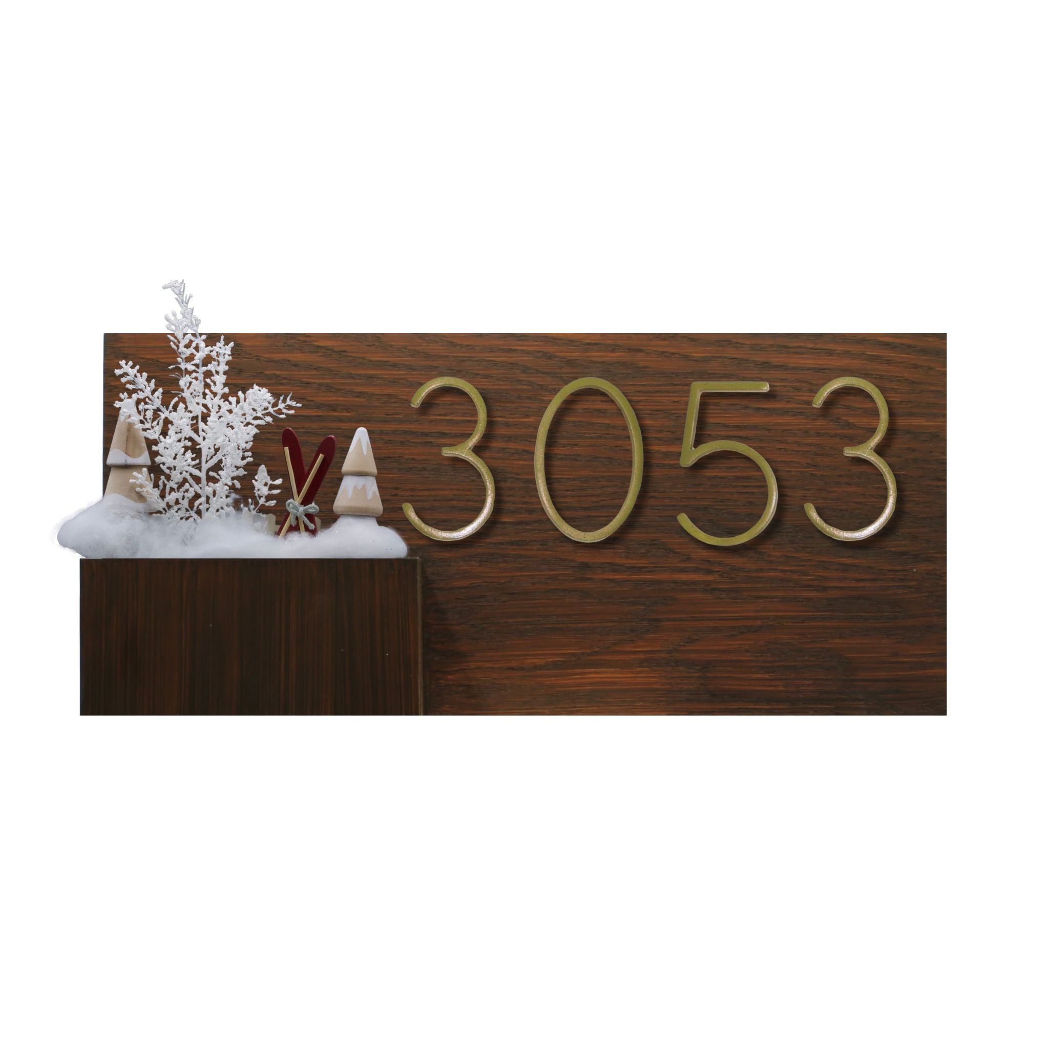 Horizontal House Number Sign with Refillable Box