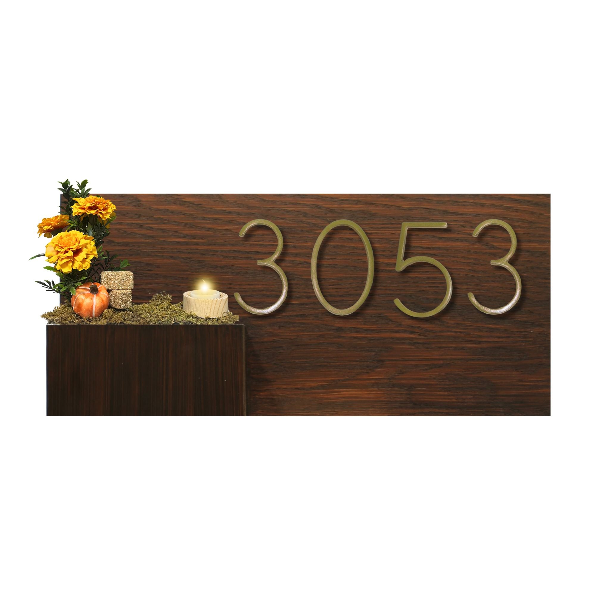 Horizontal House Number Sign with Refillable Box