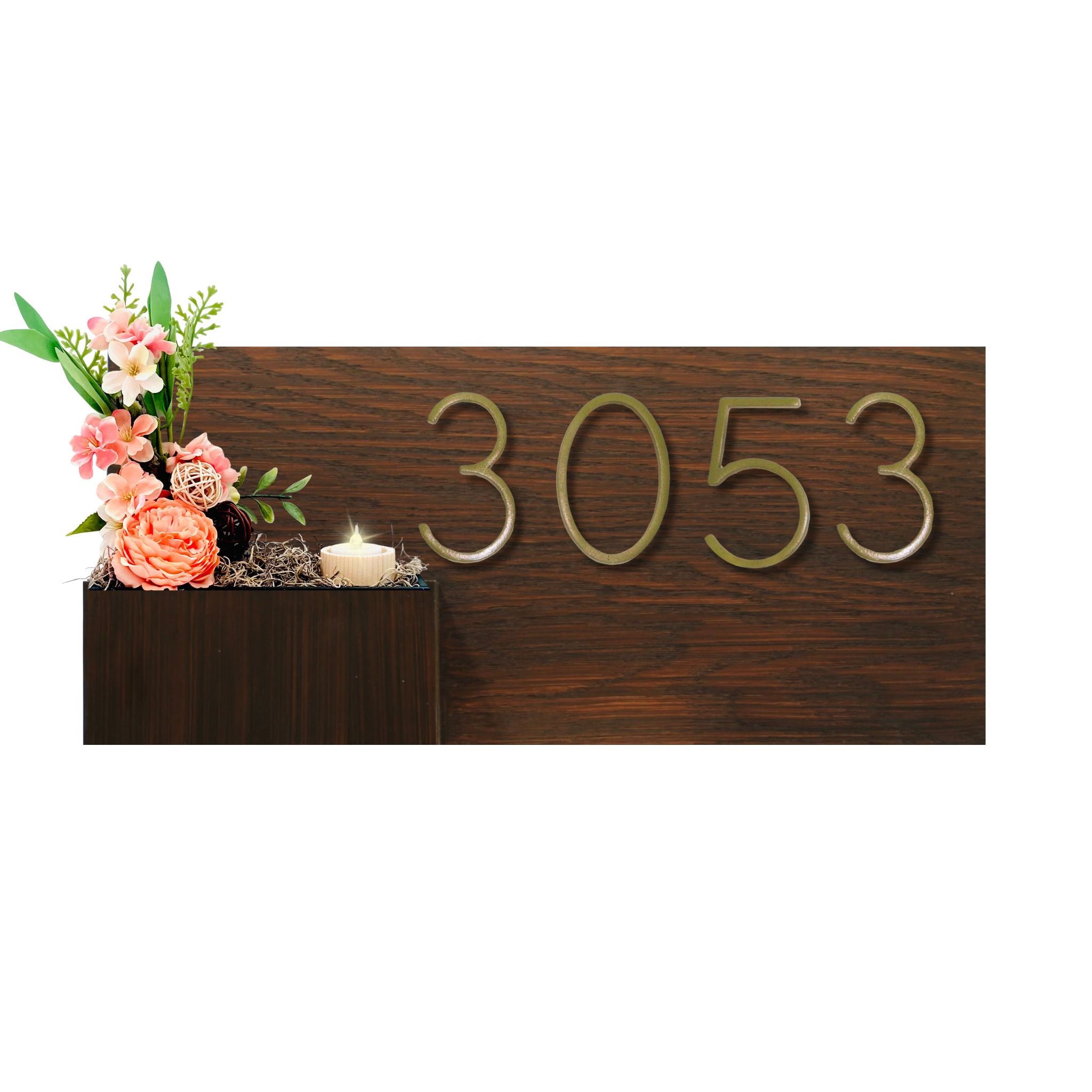 Horizontal House Number Sign with Refillable Box