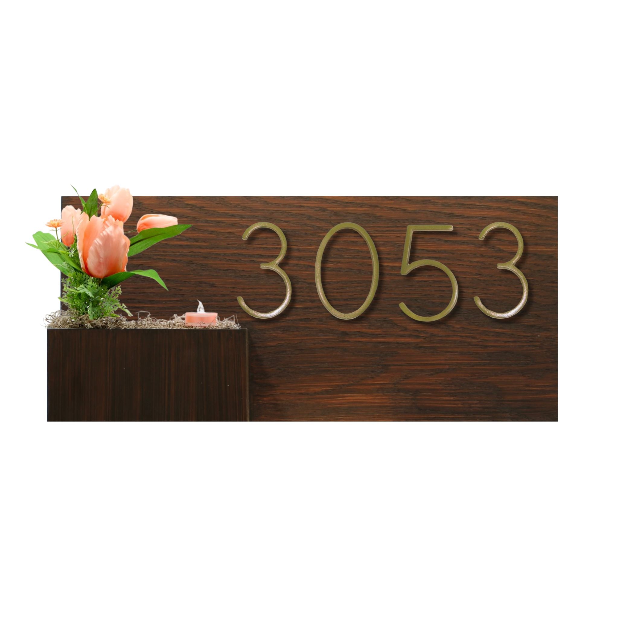 Horizontal House Number Sign with Refillable Box