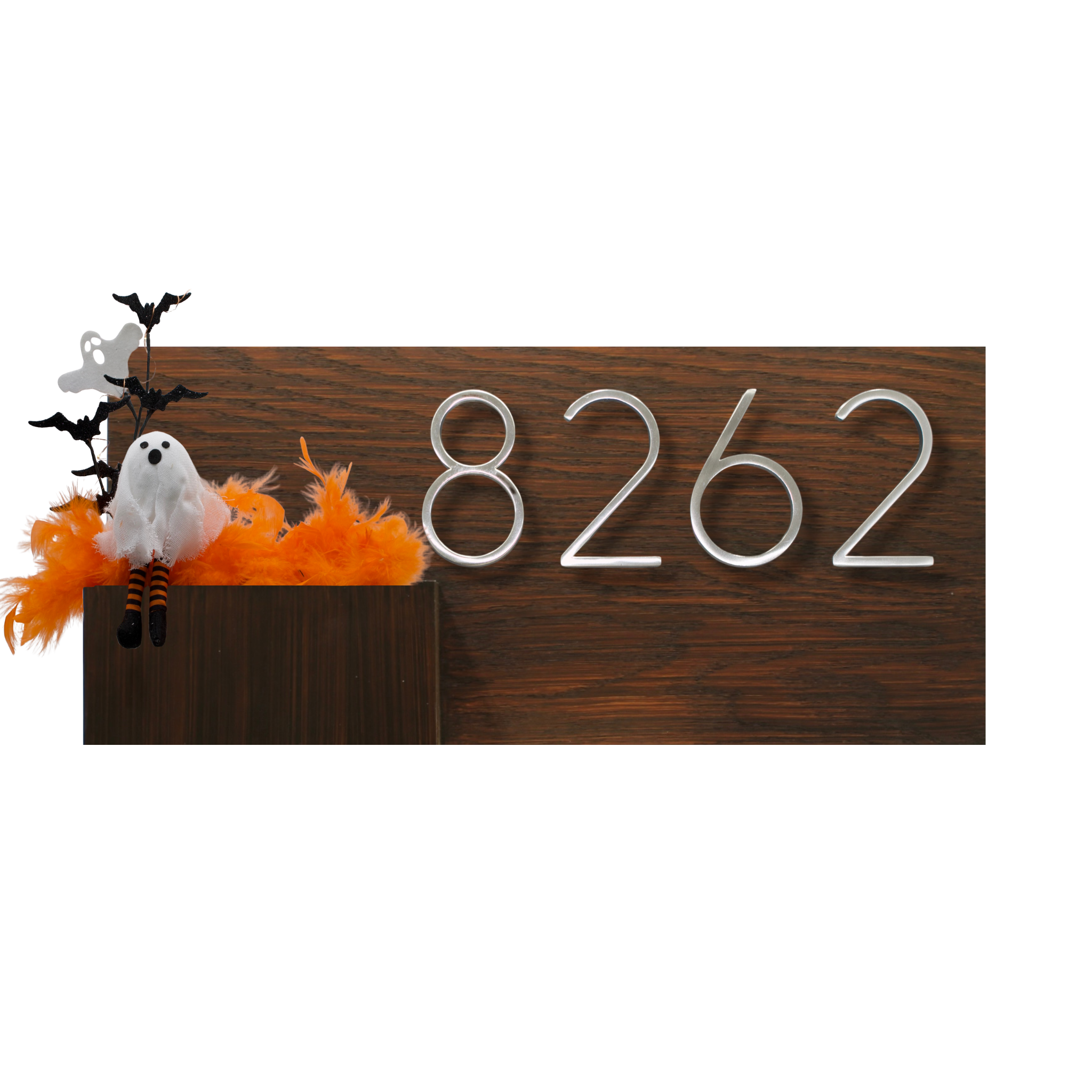 Horizontal House Number Sign with Refillable Box