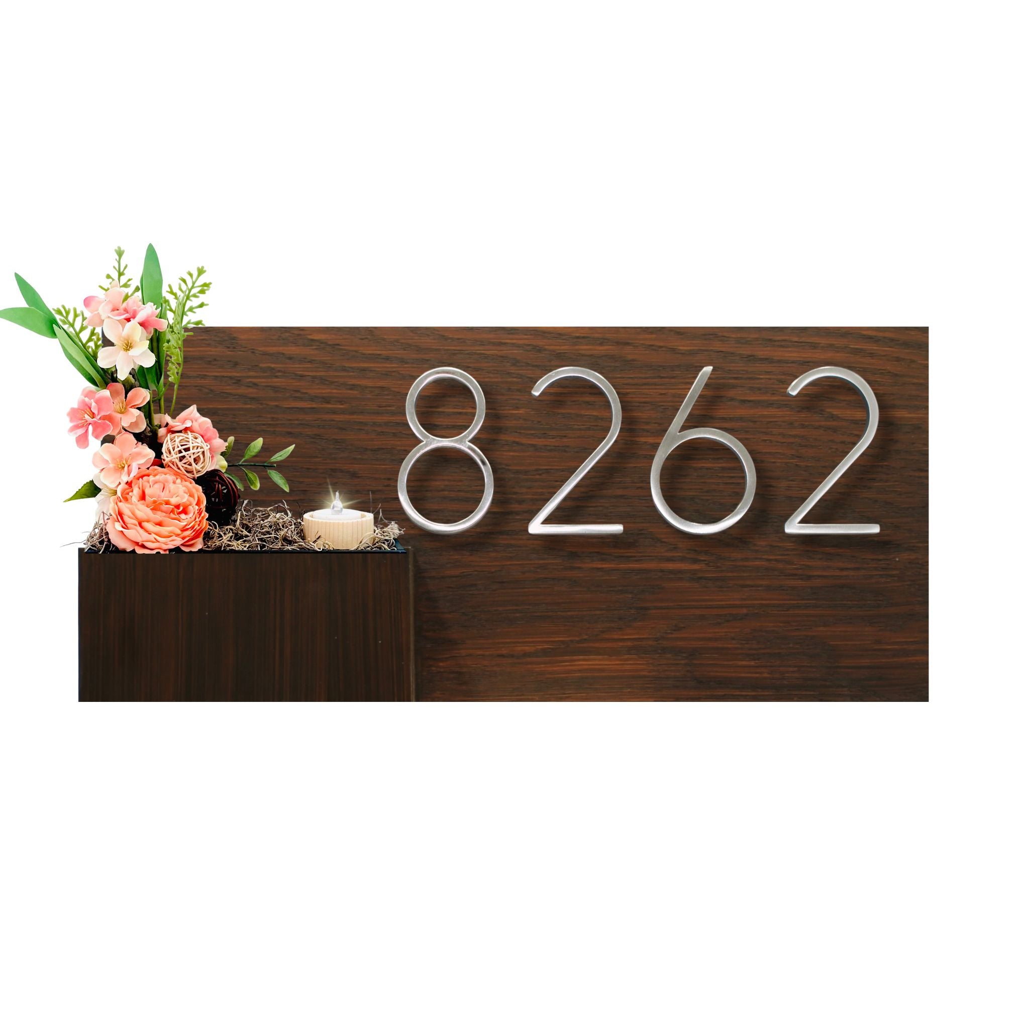 Horizontal House Number Sign with Refillable Box