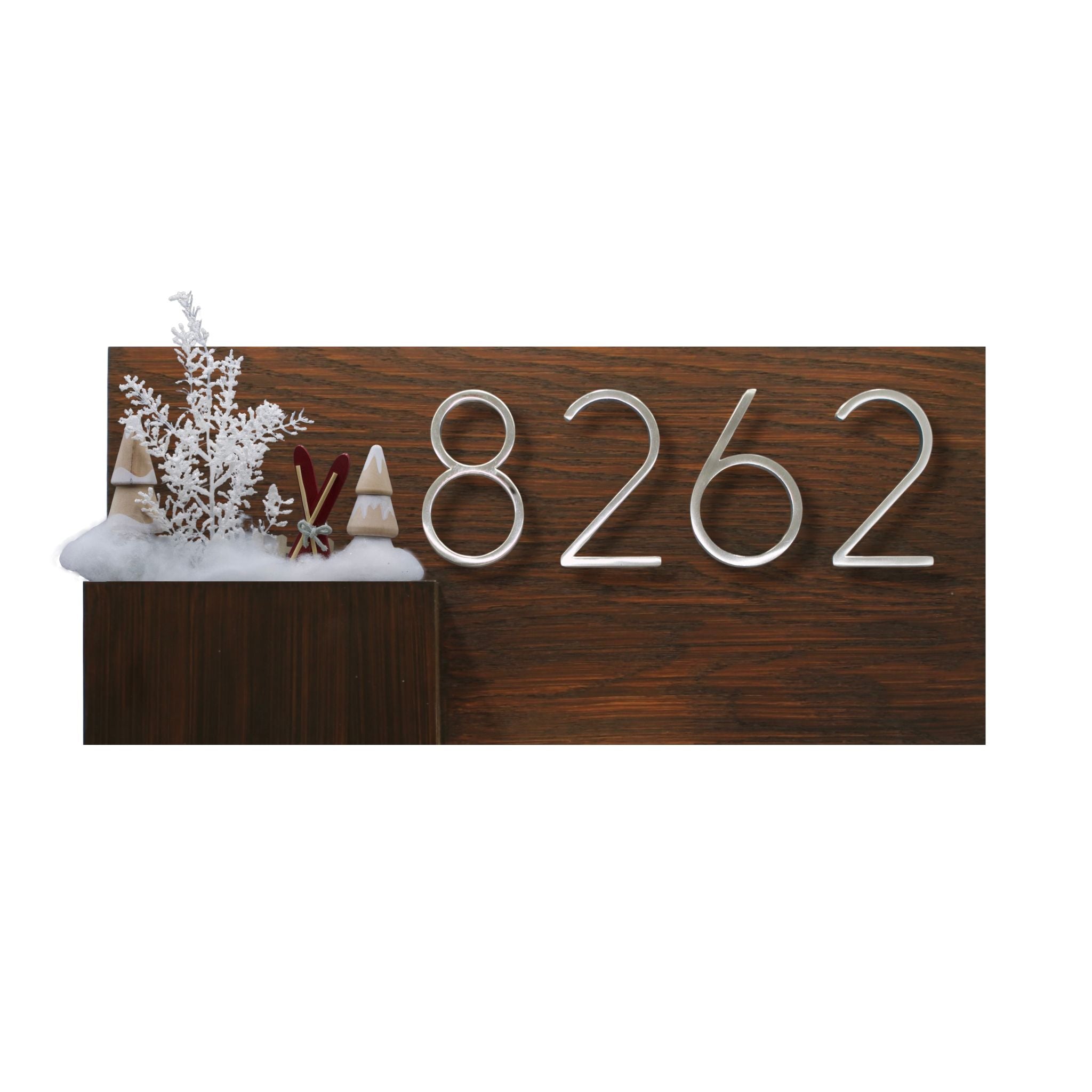 Horizontal House Number Sign with Refillable Box