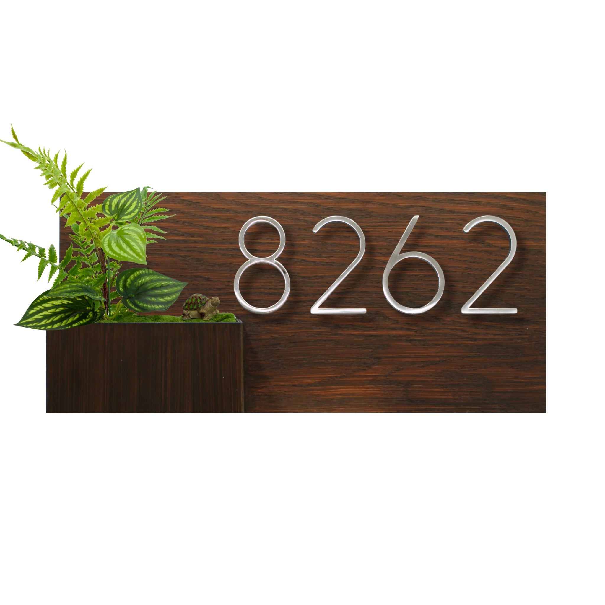 Horizontal House Number Sign with Refillable Box