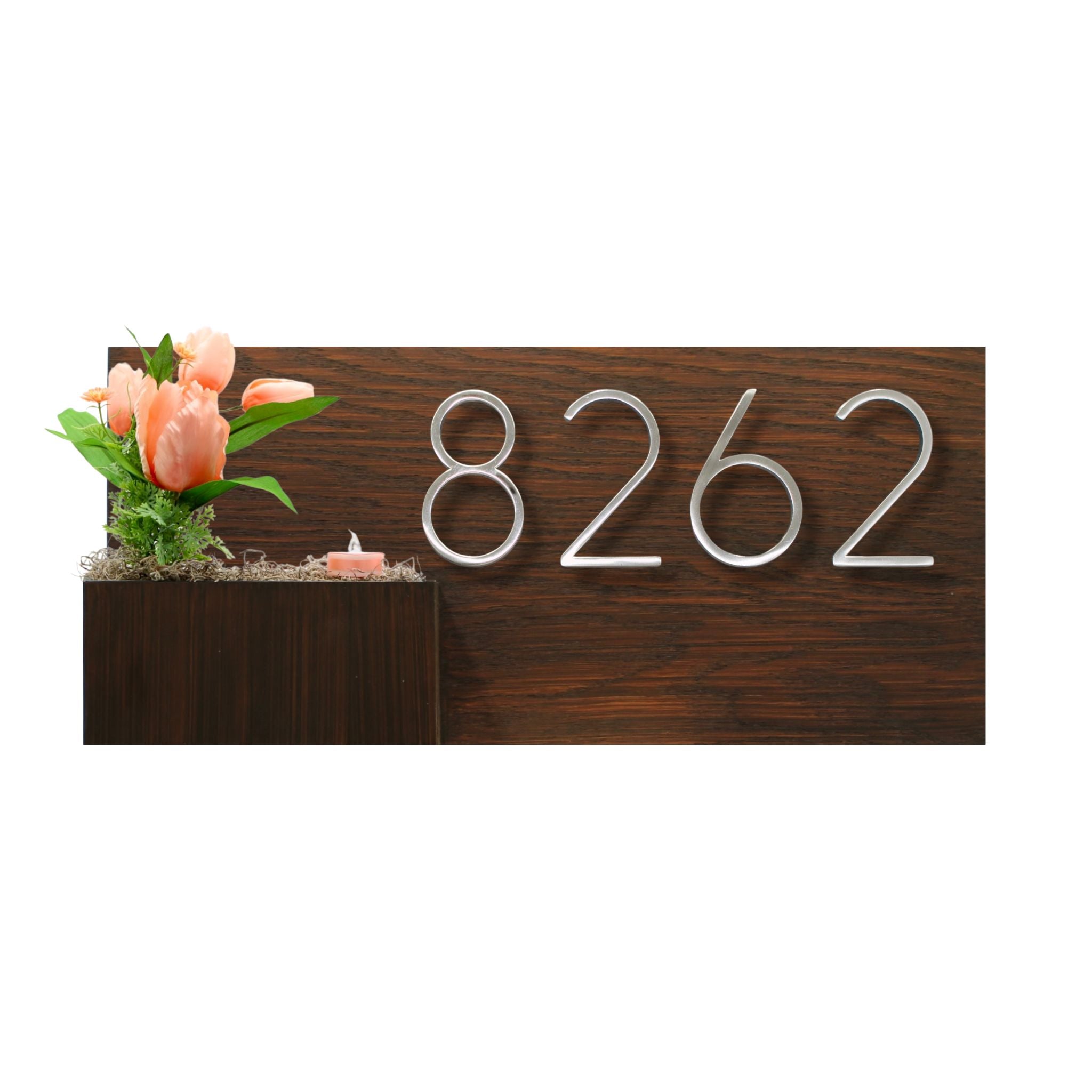 Horizontal House Number Sign with Refillable Box