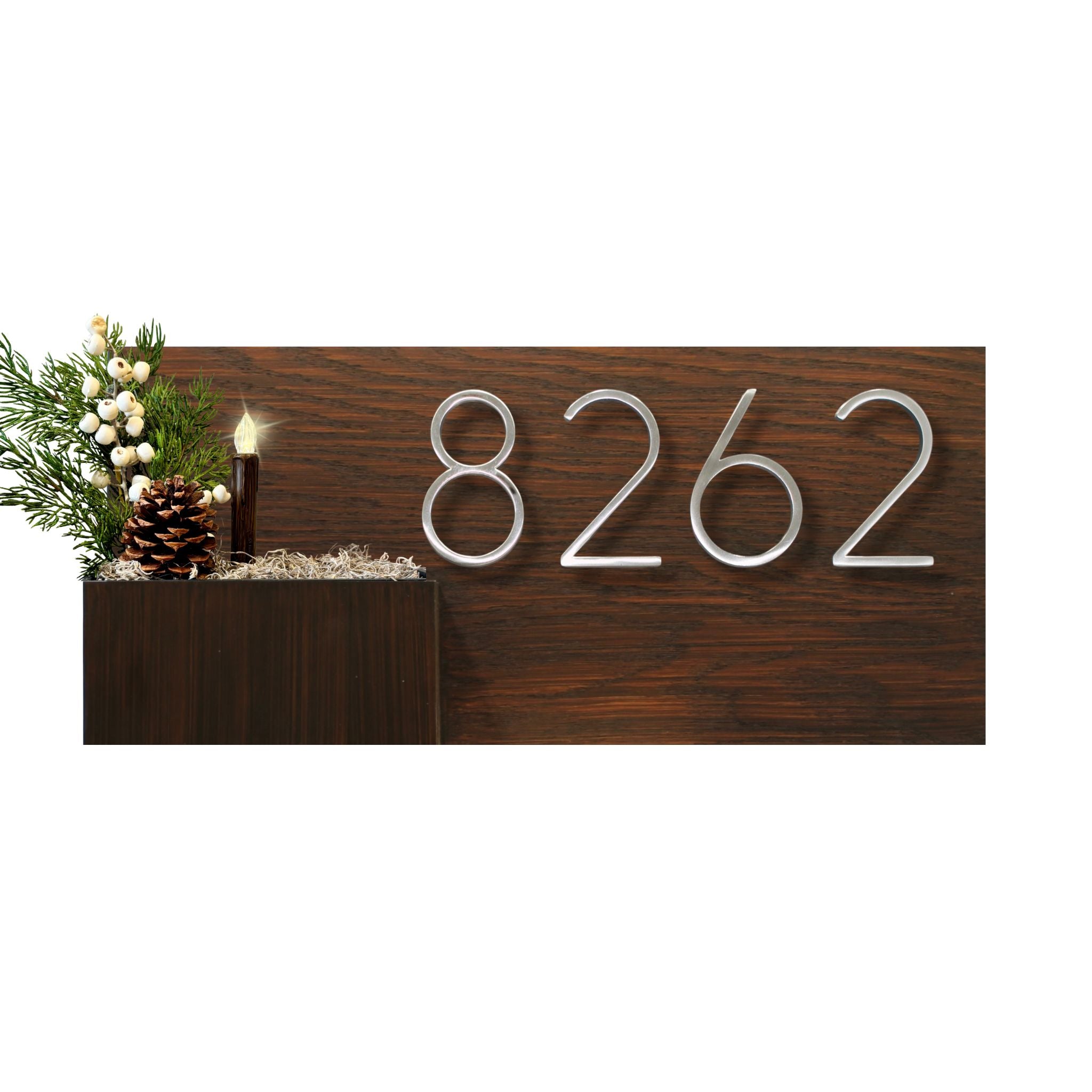 Horizontal House Number Sign with Refillable Box
