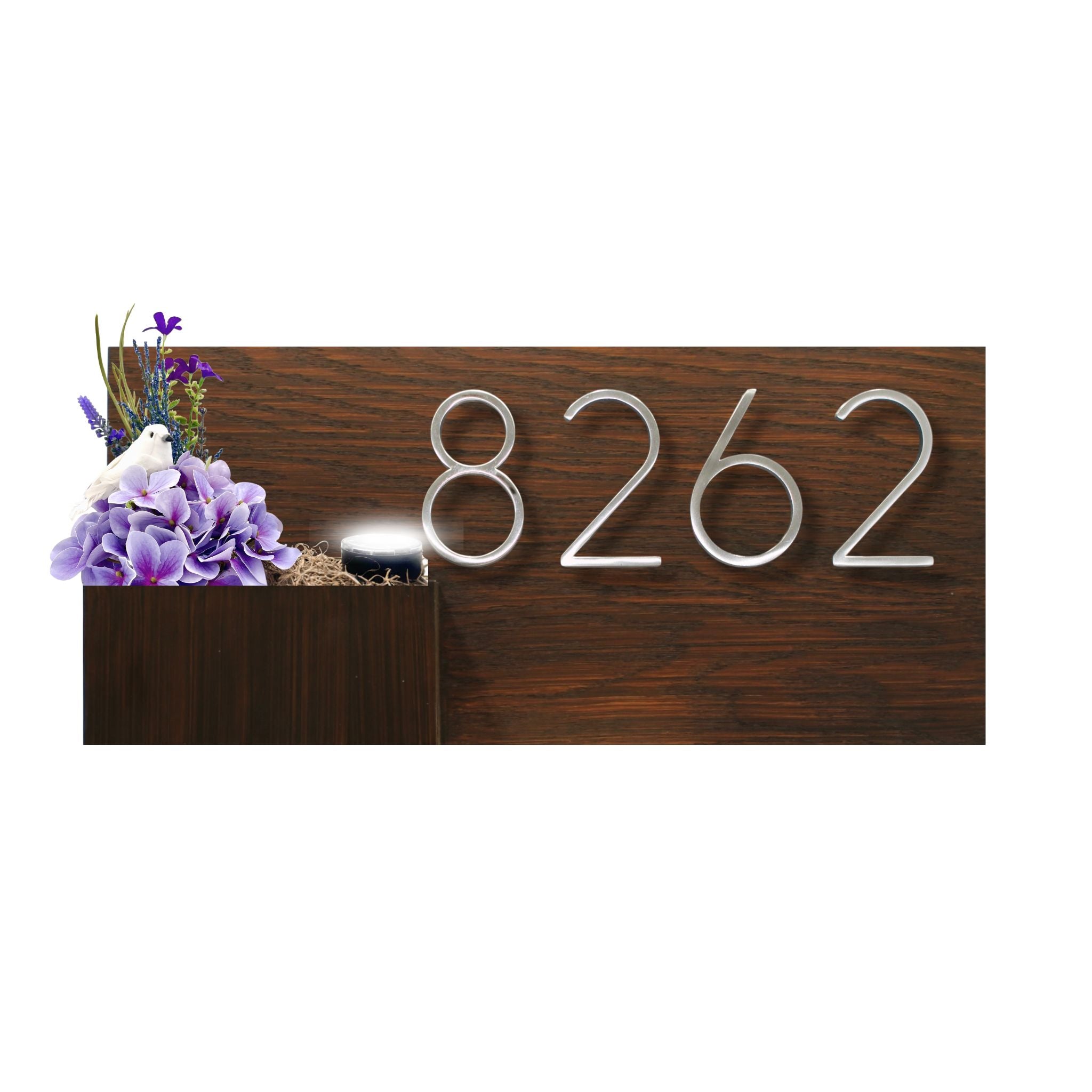 Horizontal House Number Sign with Refillable Box