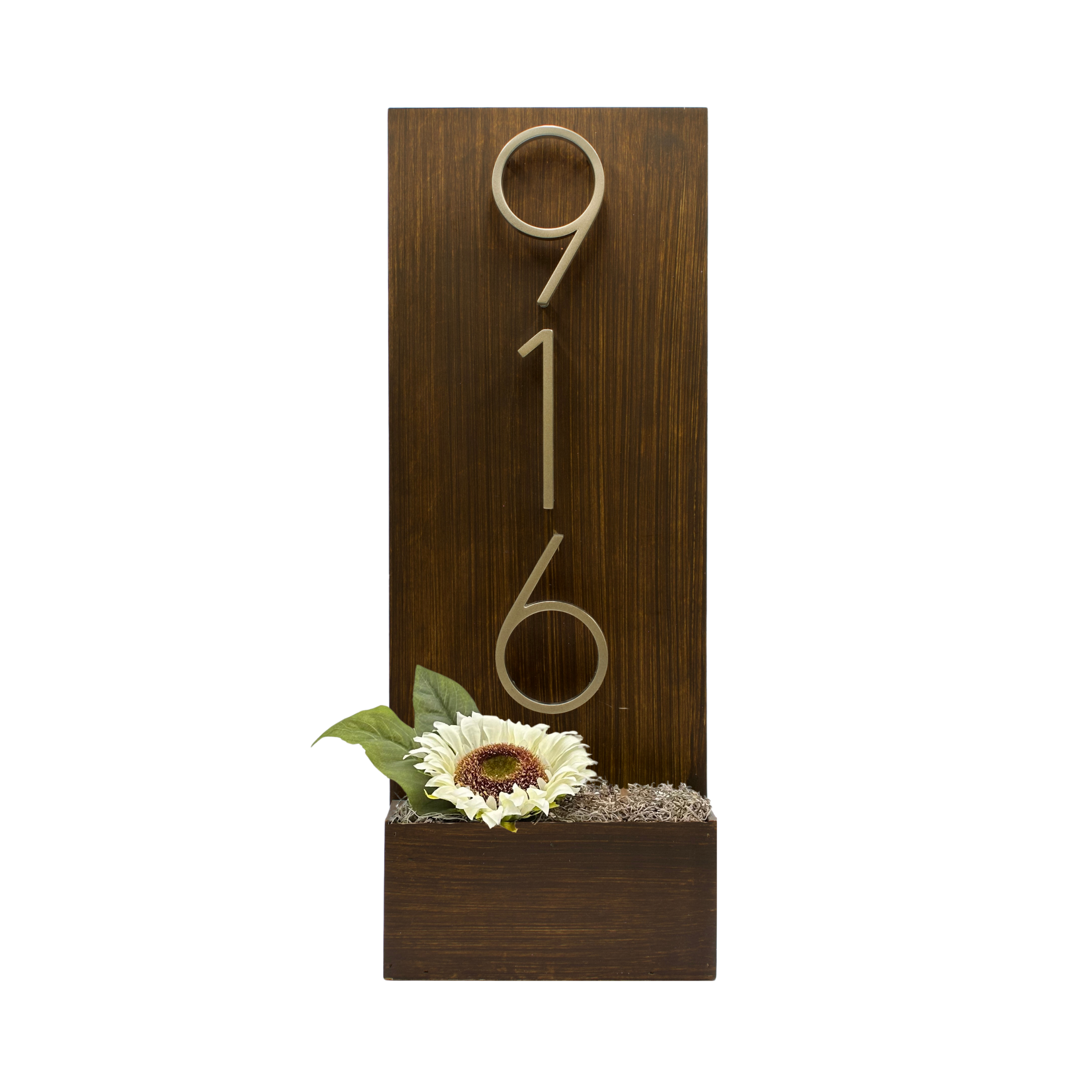 Vertical House Number Sign with Refillable Box