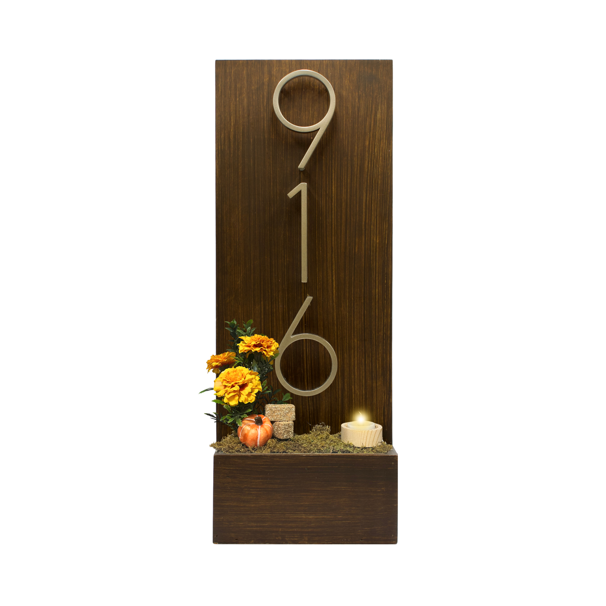 Vertical House Number Sign with Refillable Box
