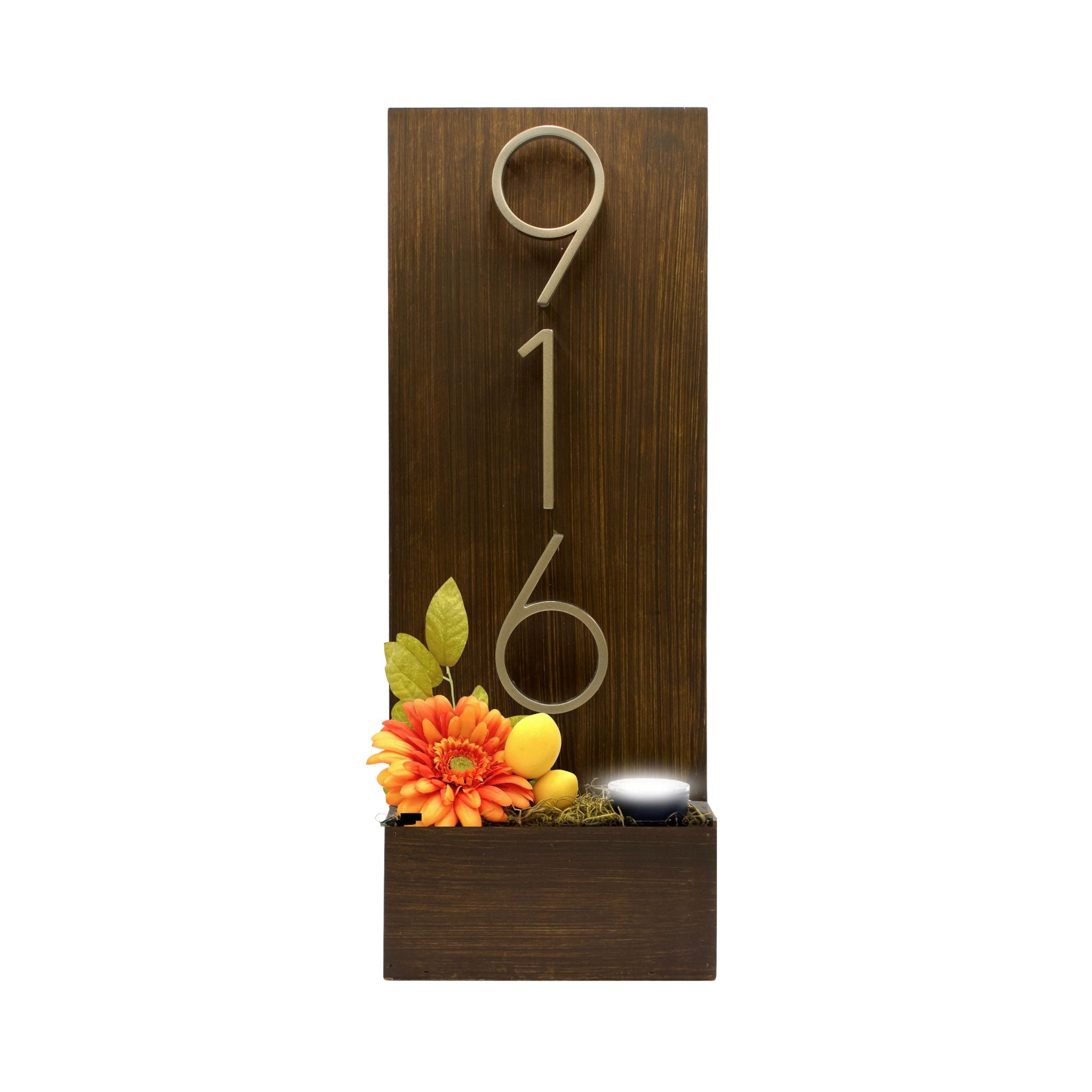 Vertical House Number Sign with Refillable Box