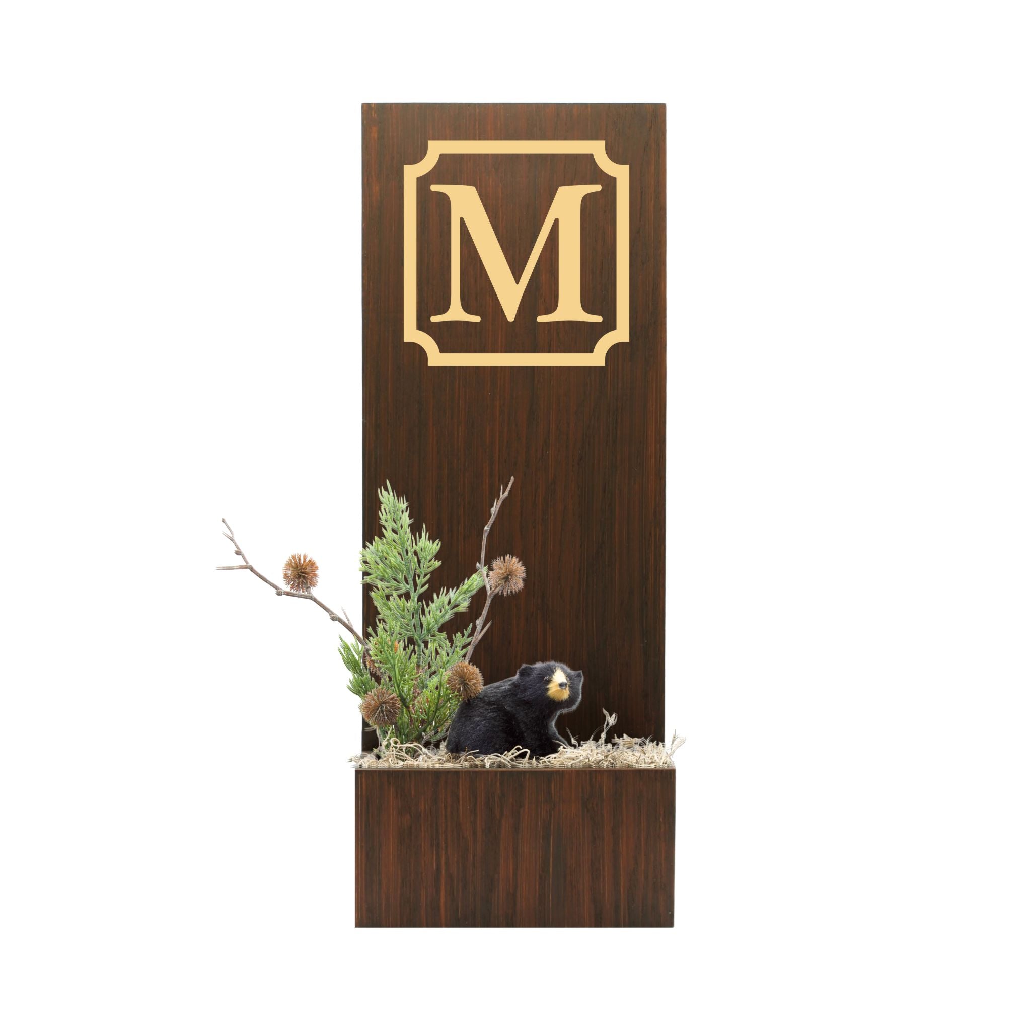 Vertical Custom House Sign with Refillable Box