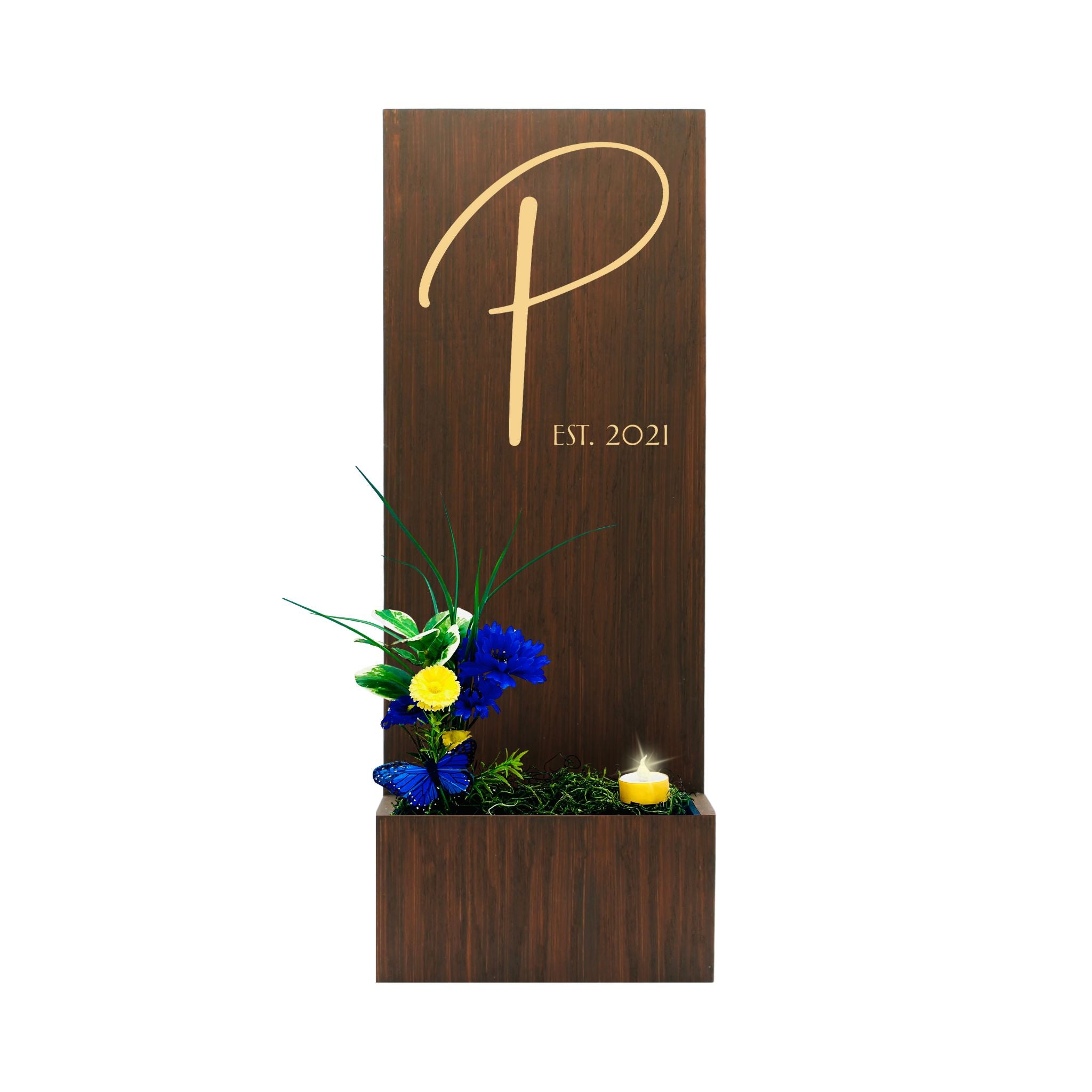 Vertical Custom House Sign with Refillable Box