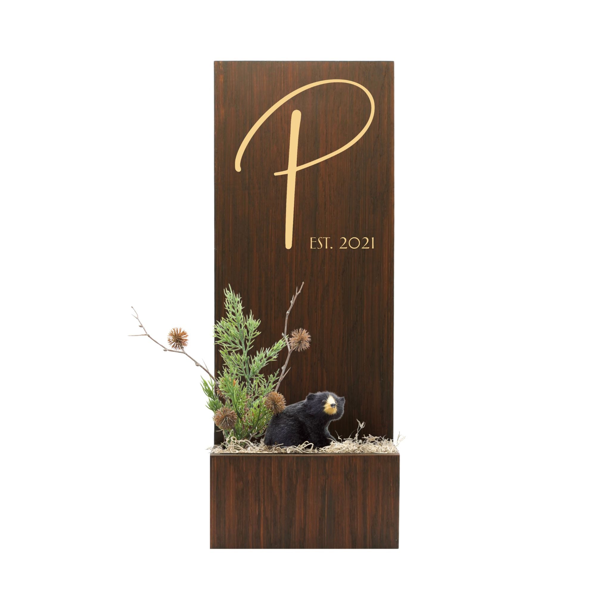 Vertical Custom House Sign with Refillable Box