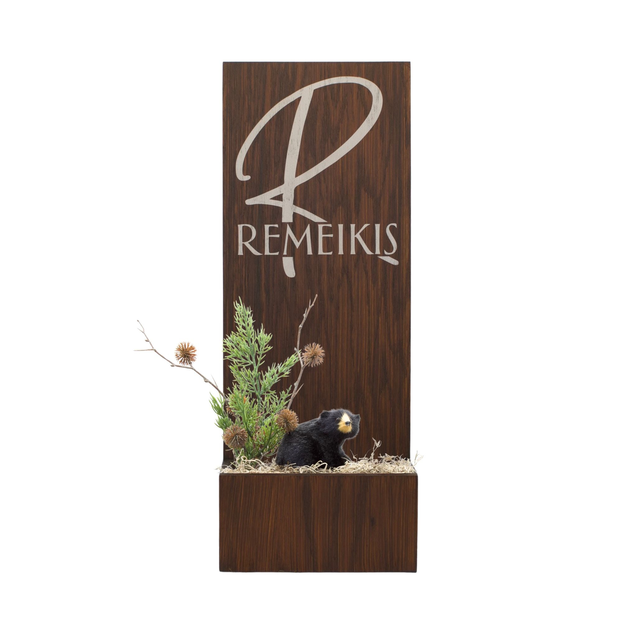 Vertical Custom House Sign with Refillable Box