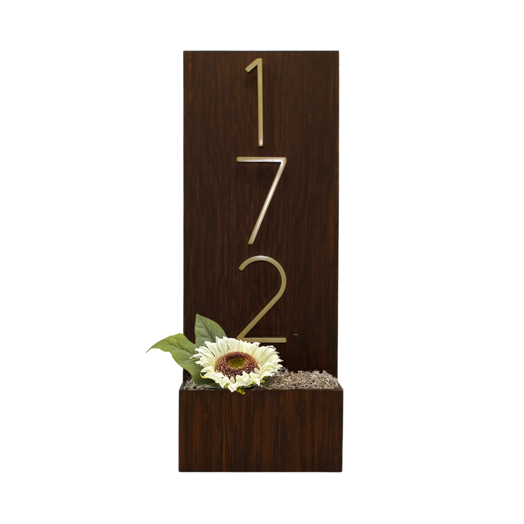 Vertical House Number Sign with Refillable Box