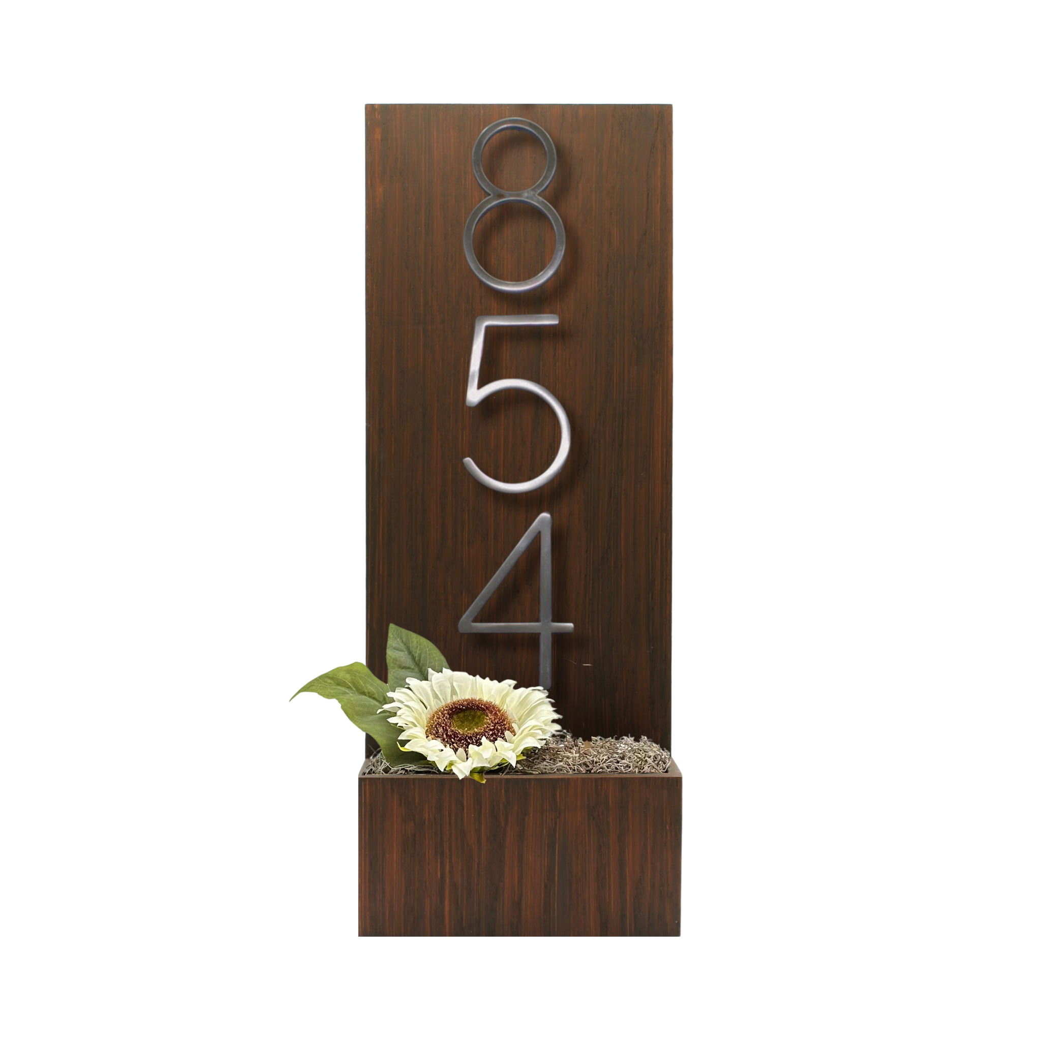 Vertical House Number Sign with Refillable Box