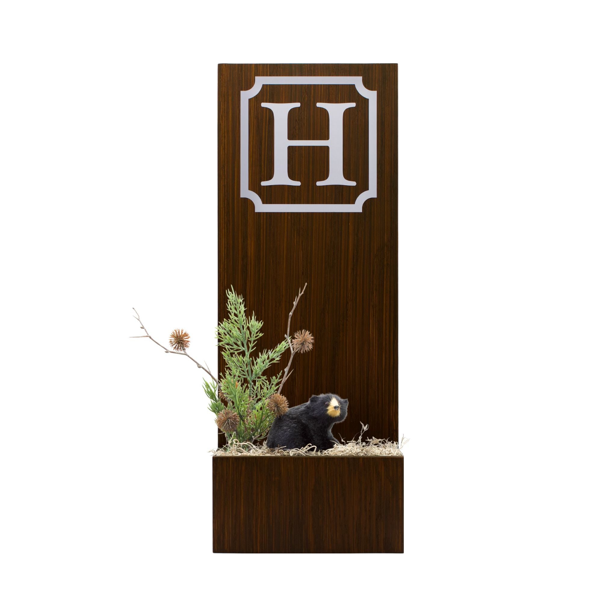 Vertical Custom House Sign with Refillable Box