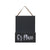 Black wooden hanging house sign with white Thoughtful script lettering and brown rope hanger.