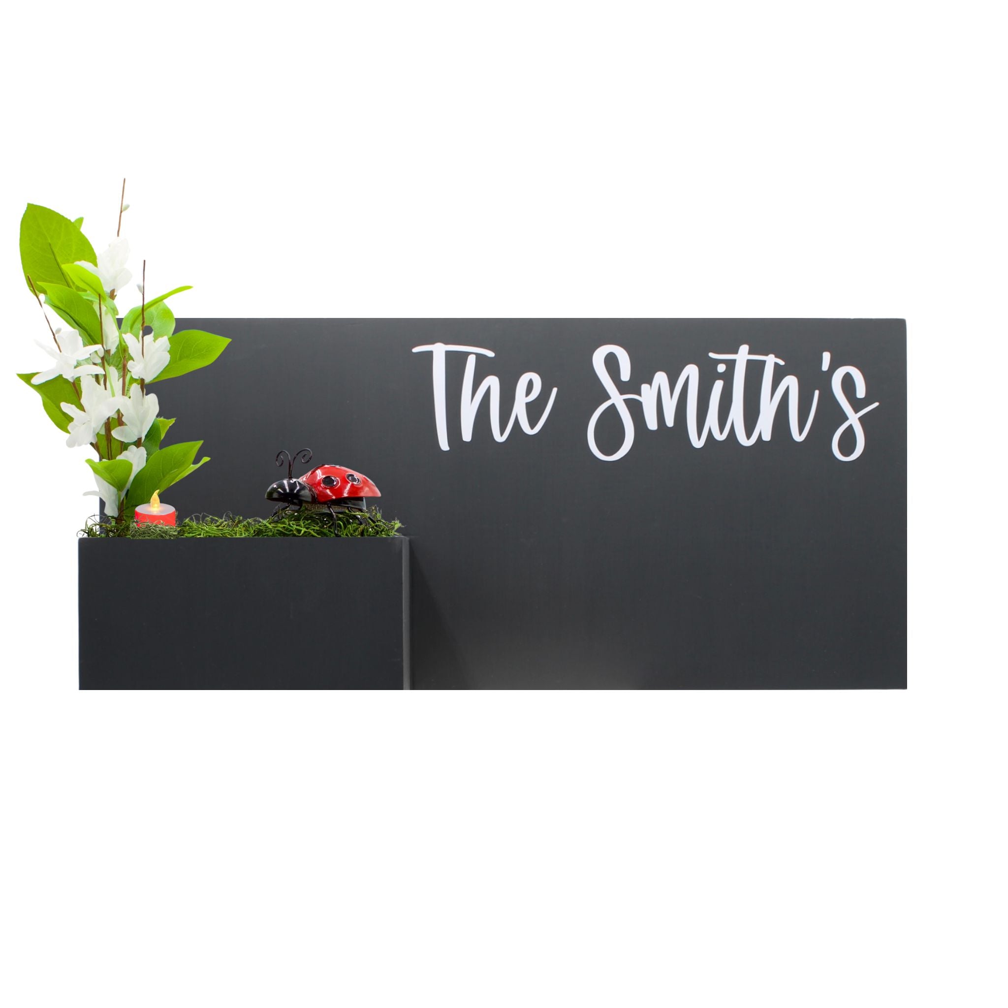 Horizontal Custom House Sign with Refillable Box