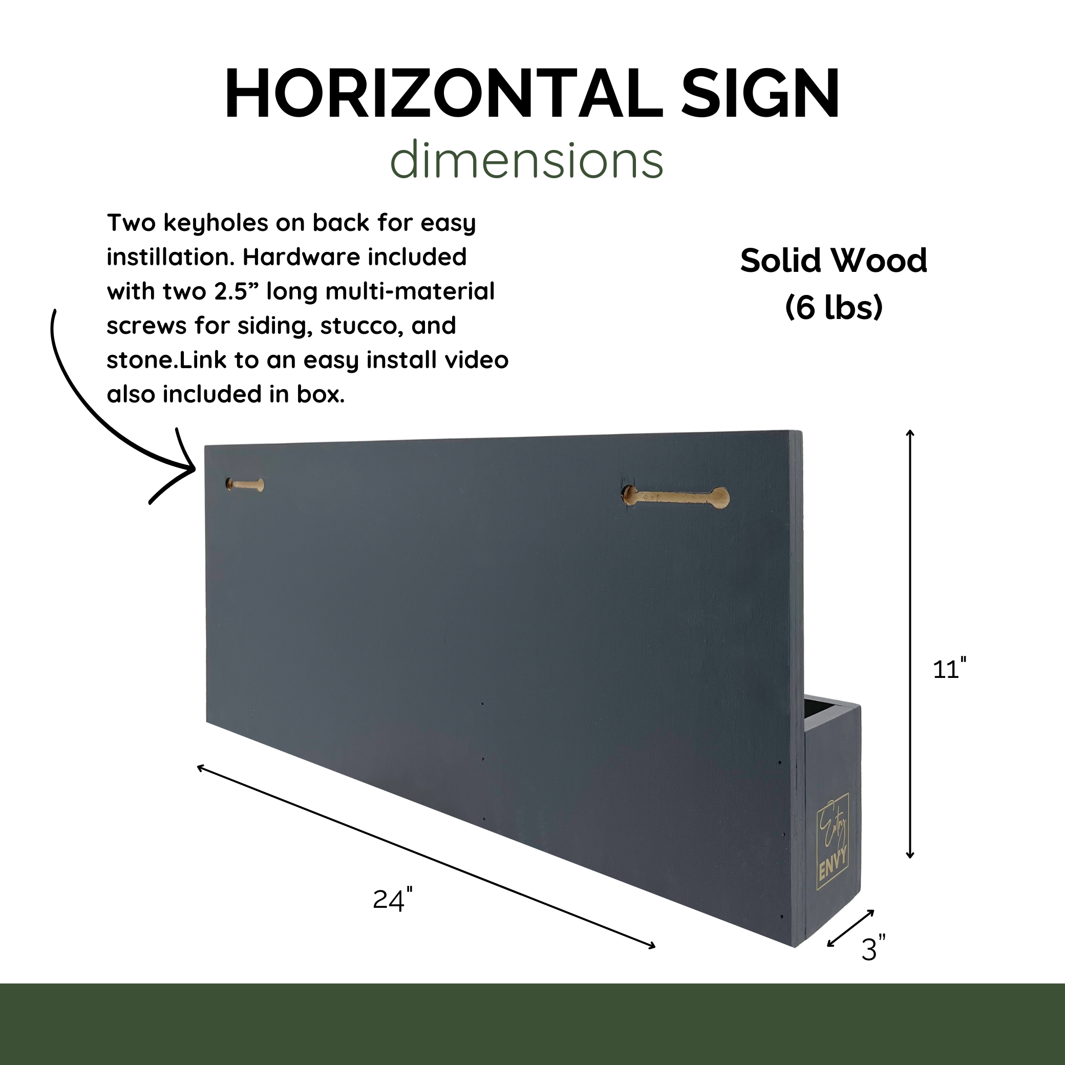 Horizontal Custom House Sign with Refillable Box