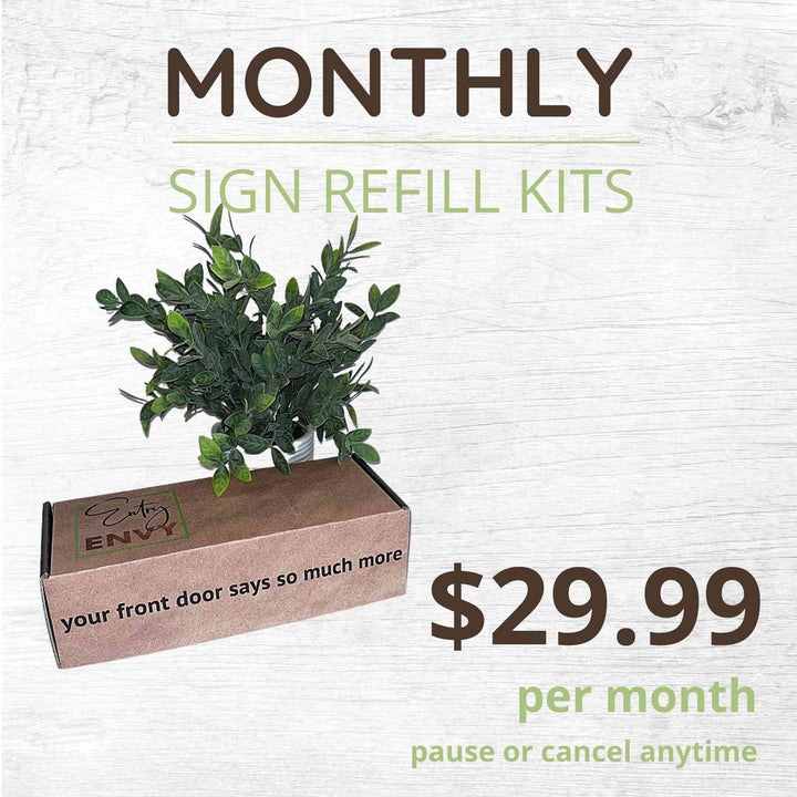 custom sign monthly refill decor kit subscription