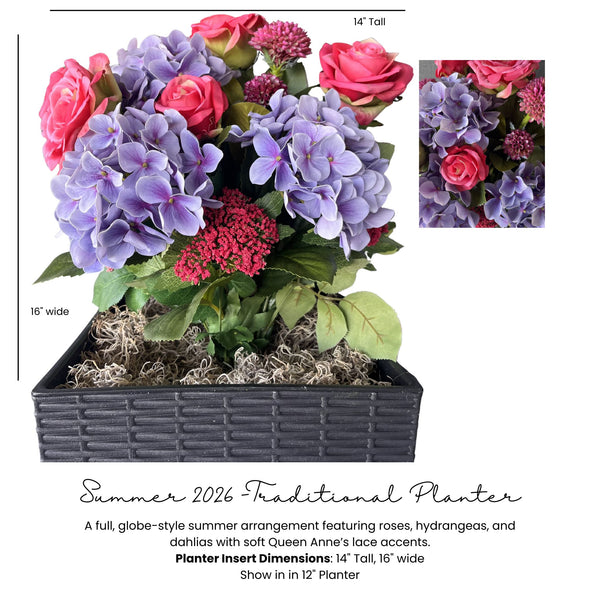 artificial flowers for plant pots Faux Planters Deep Purple Hydrangeas