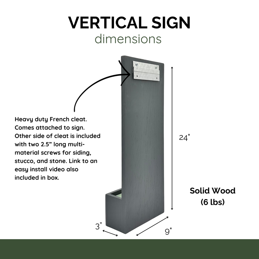 Vertical Custom House Sign with Metal Numbers and Planter Box - Picket ...