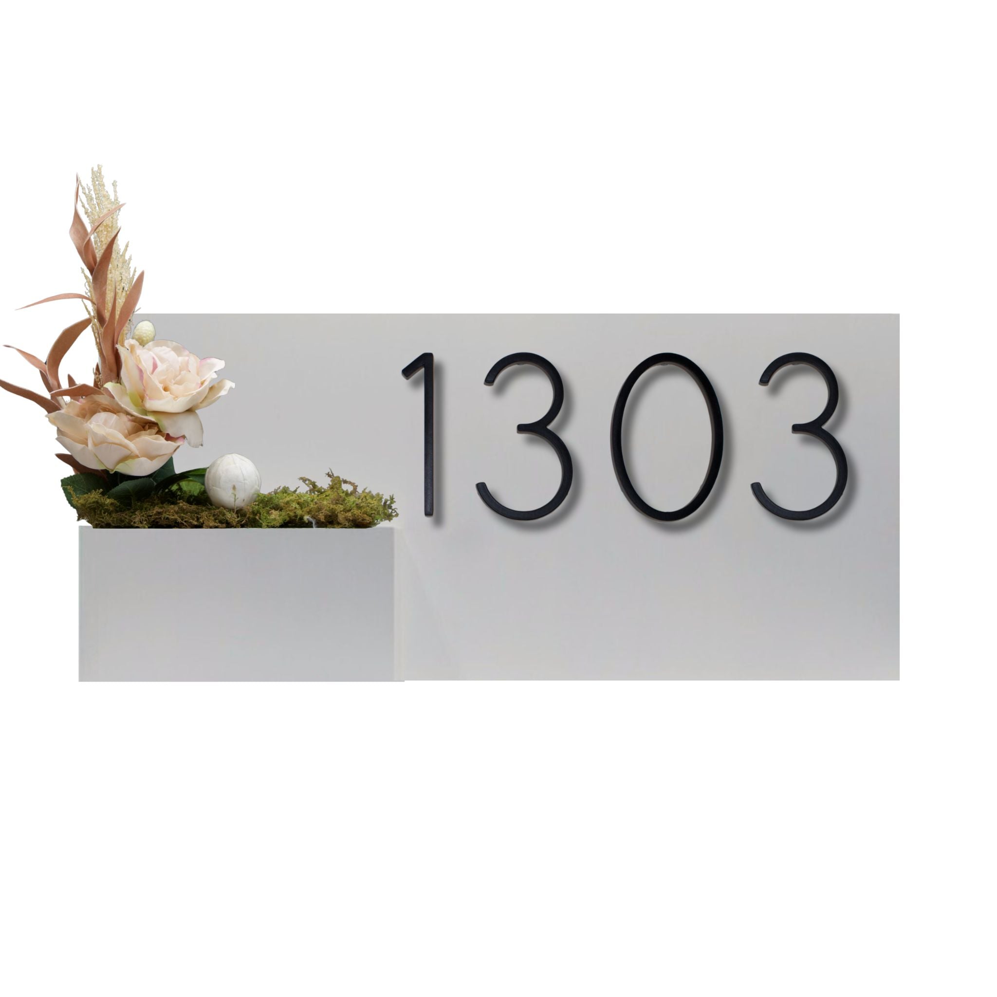 Horizontal House Number Sign with Refillable Box