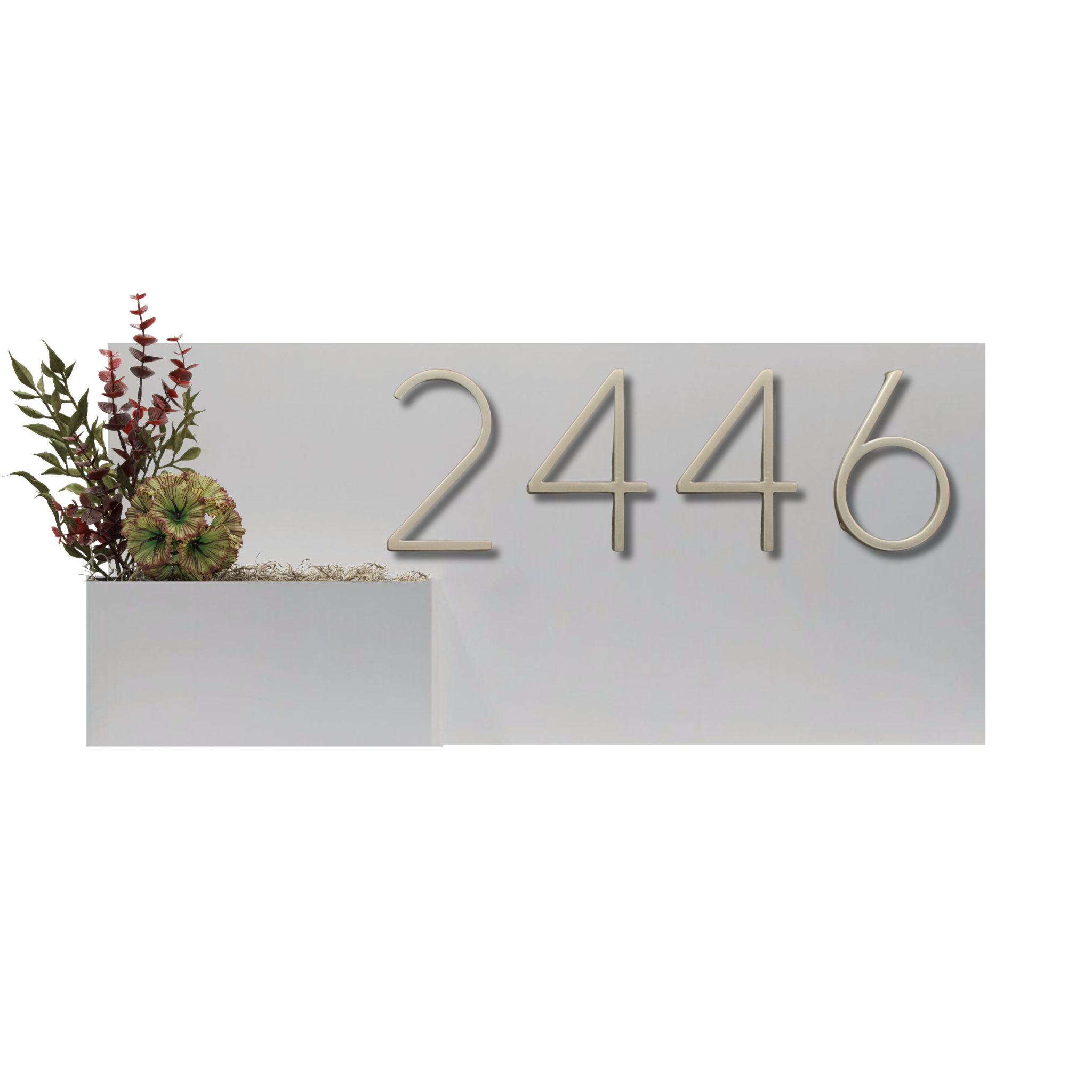 Horizontal House Number Sign with Refillable Box